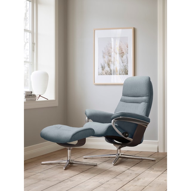 Stressless® Relaxsessel »Sunrise«, (Set, Relaxsessel mit Hocker), mit Hocker,  mit Cross Base, Größe S, M & L, Holzakzent Wenge kaufen | BAUR