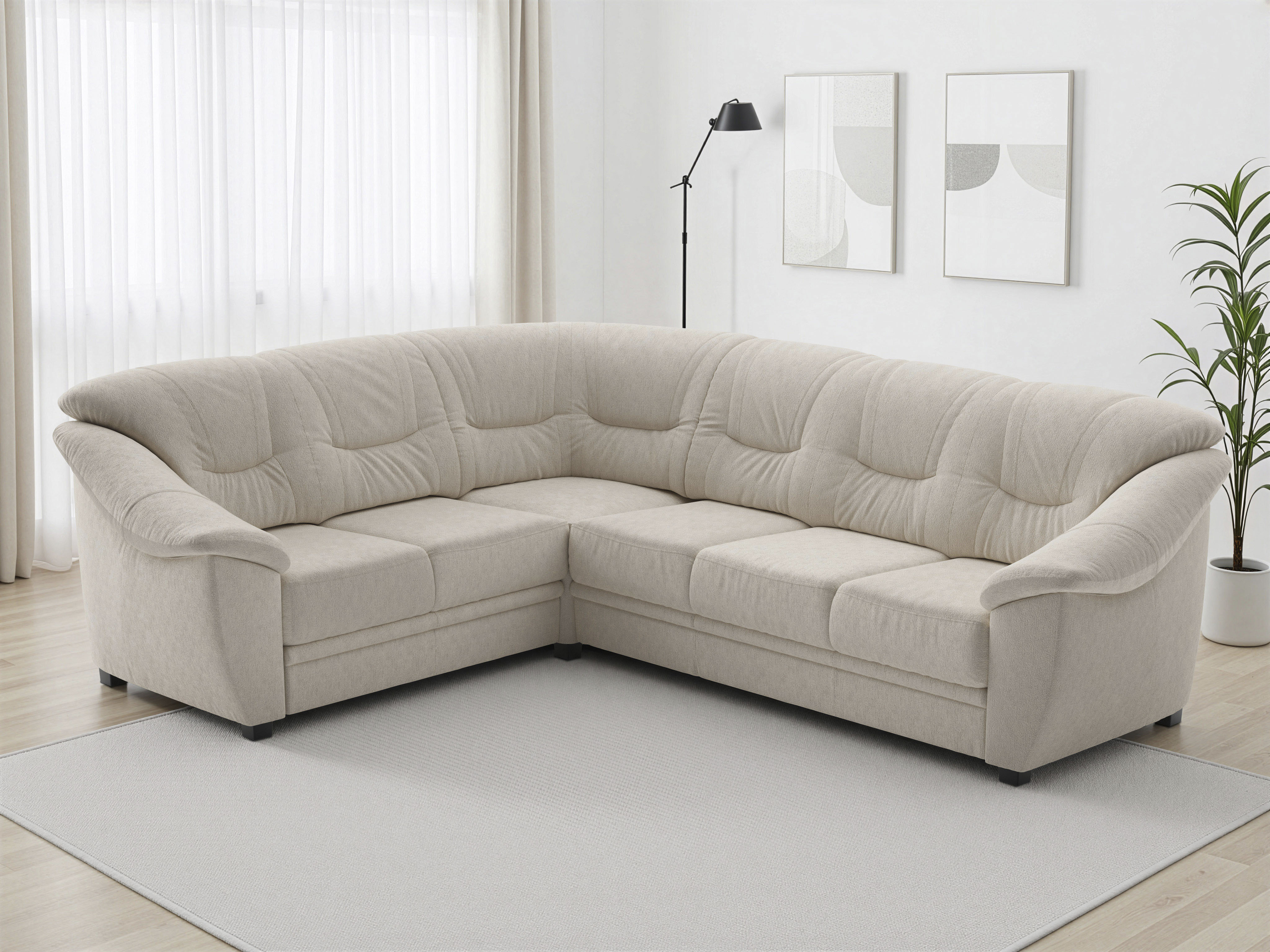 sit&more Ecksofa "Savona L-Form, B. 262 cm, Komfortsitz, Eckcouch mit Stoff- & Lederwahl" optional Schlaffunktion, Liegefl. 120x195 cm