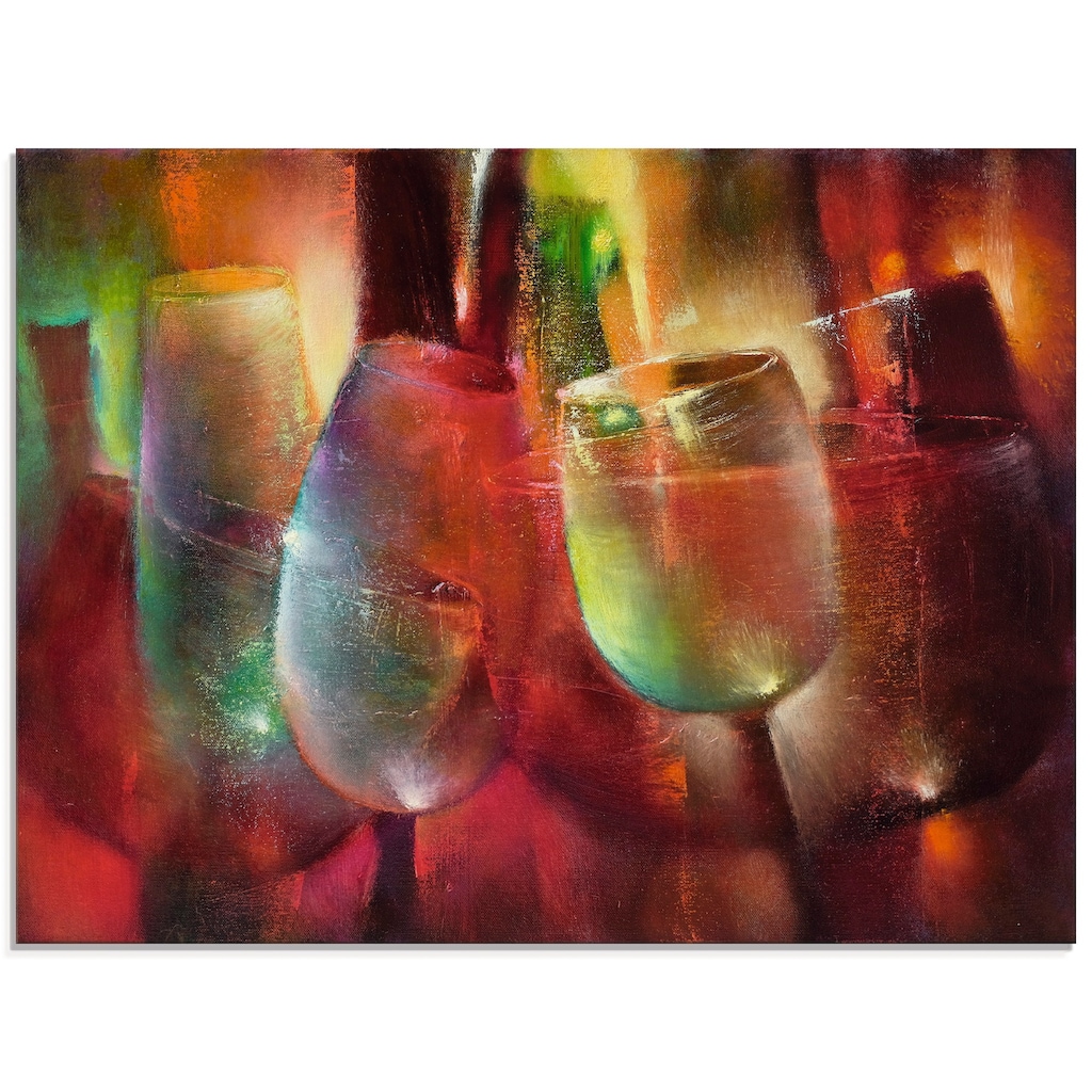 Artland Glasbild »Zu später Stunde II«, Getränke, (1 St.)
