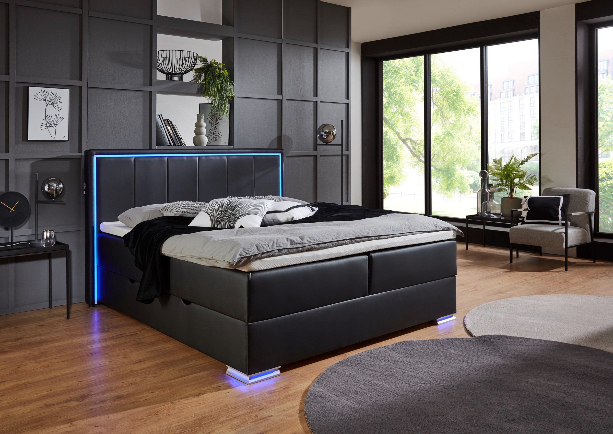 meise.möbel Boxspringbett »Colorado II«, inkl. LED-Beleuchtung & Topper