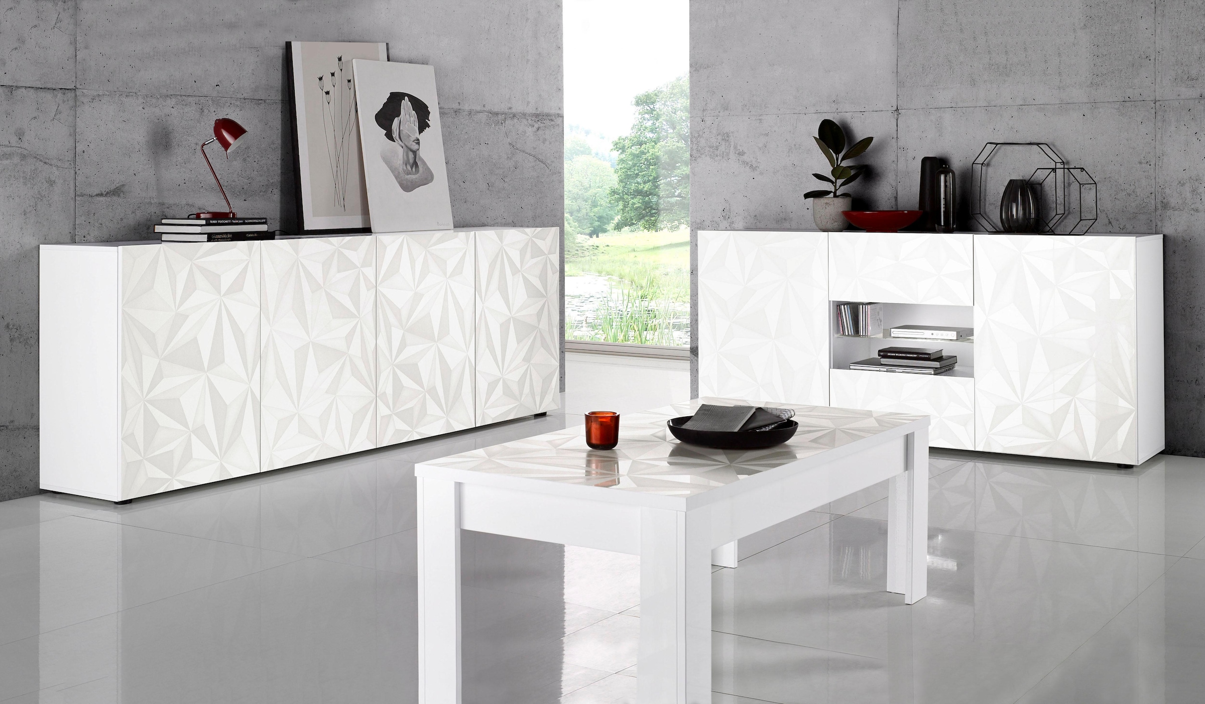 INOSIGN Sideboard »Prisma«, Breite 241 cm, 4-türig