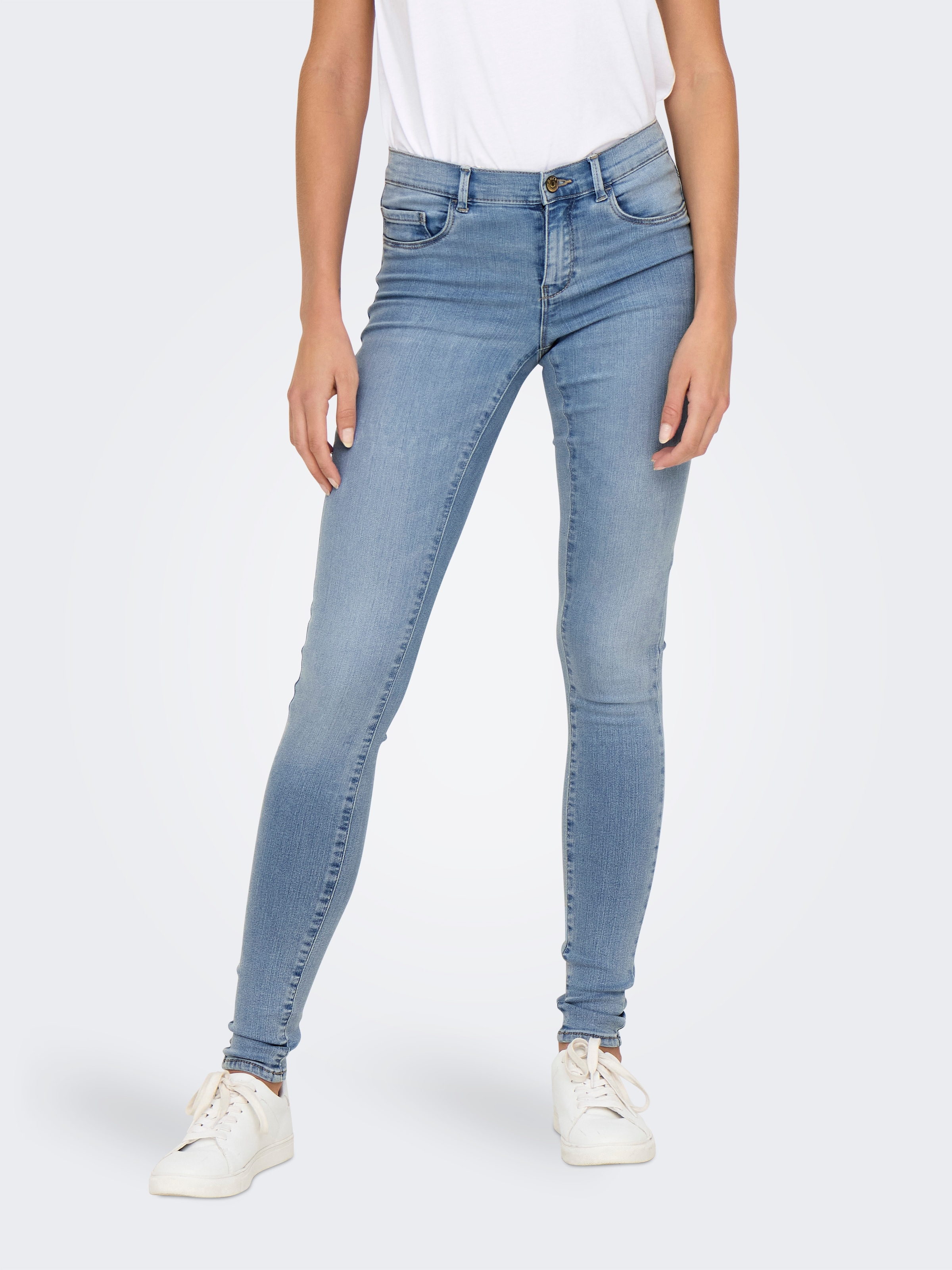 ONLY Skinny-fit-Jeans "ONLRAIN LIFE REG SKINNY DNM" mit Gürtelschlaufen günstig online kaufen