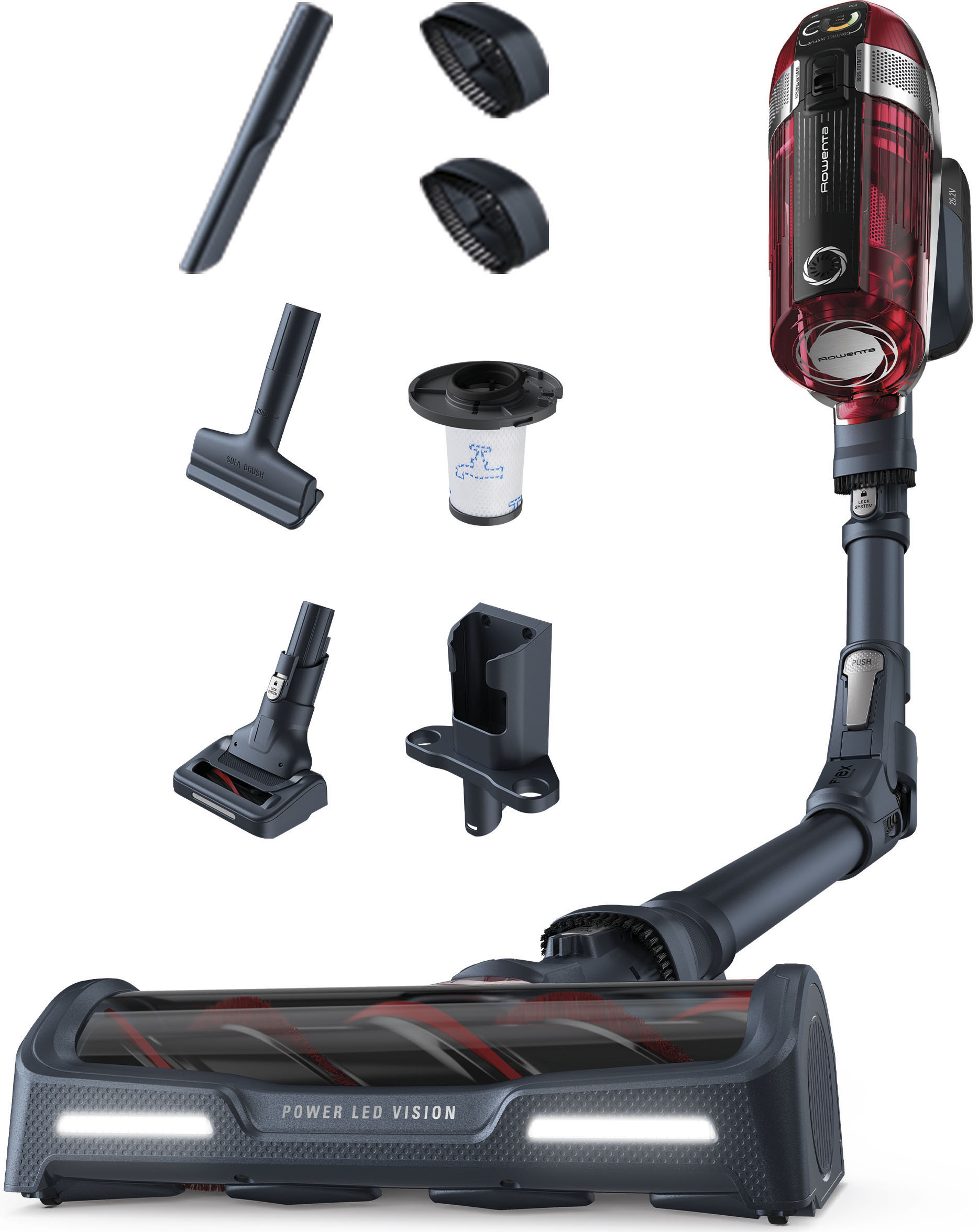 Akku-Stielstaubsauger »XForce Flex 11.60 RH9878, Animal Care«, Smartes Display