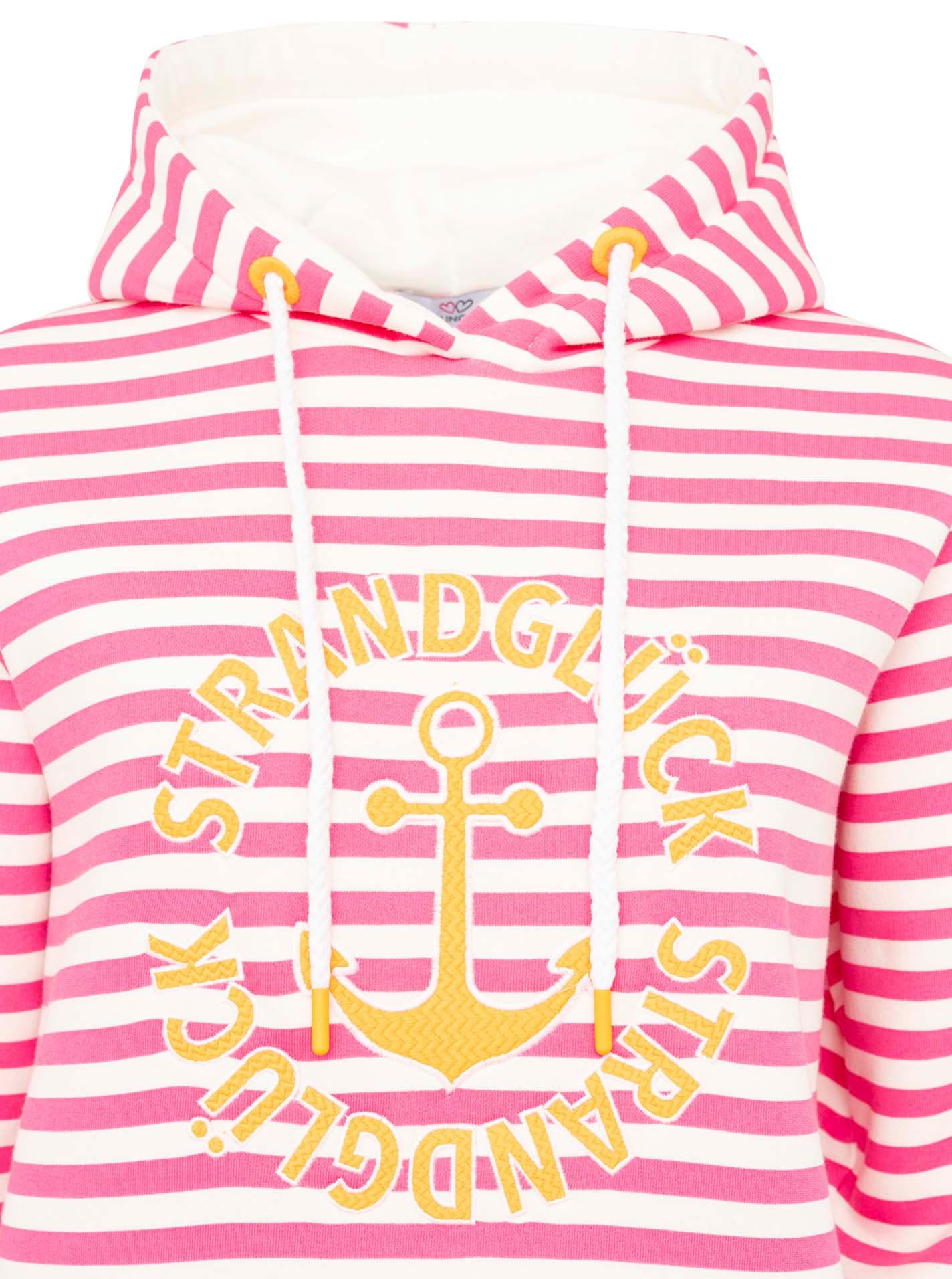 Zwillingsherz Kapuzensweatshirt »"Streifen Strandglück"«, gestreift, mit Strandglück Stickerer und Anker
