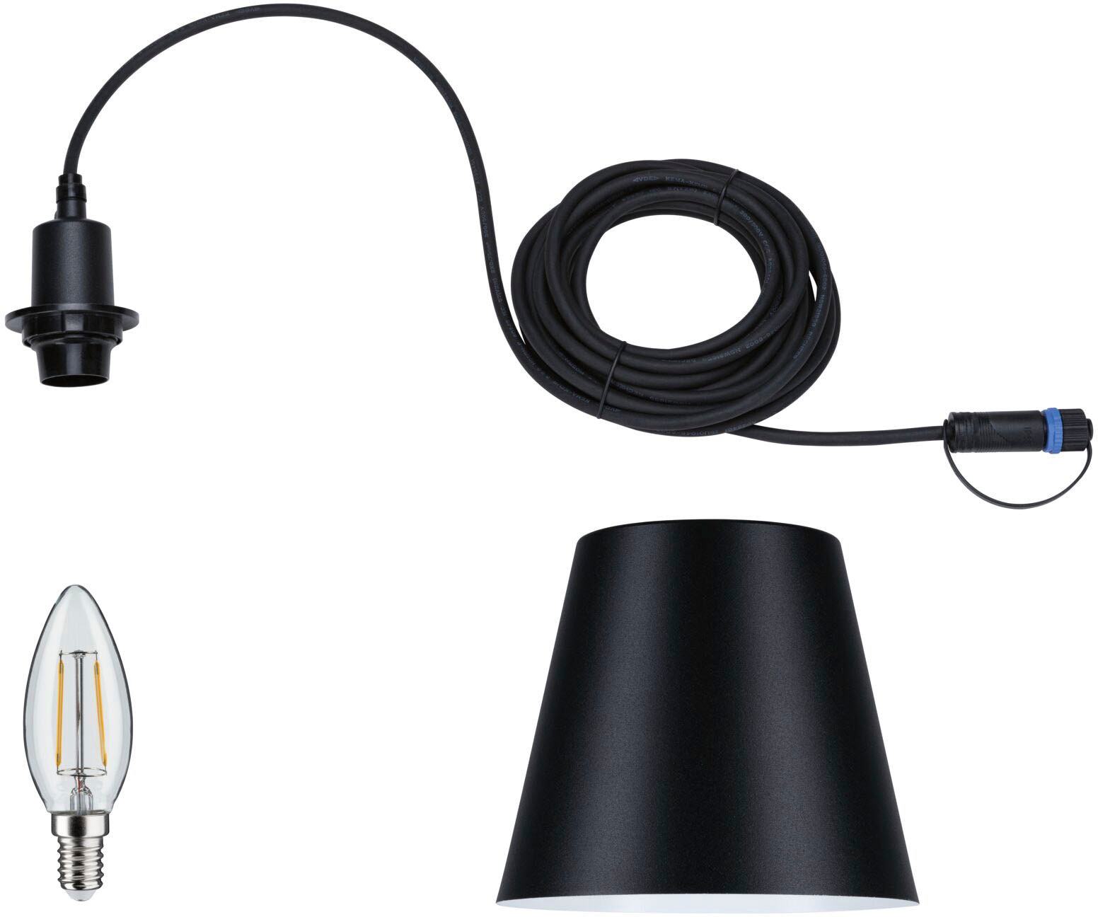 Paulmann LED Pendelleuchte »Outdoor Plug & Shine Kofia E14 24V 3000K 2W«, 1  flammig-flammig, E14, IP44, warmweiß | BAUR