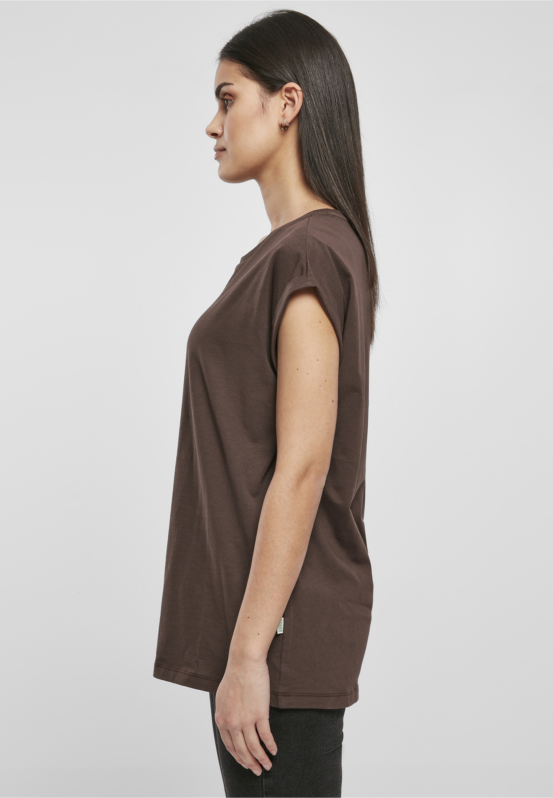 URBAN CLASSICS Kurzarmshirt »Urban Classics Damen Ladies Organic Extended Shoulder Tee« 1 Stk.