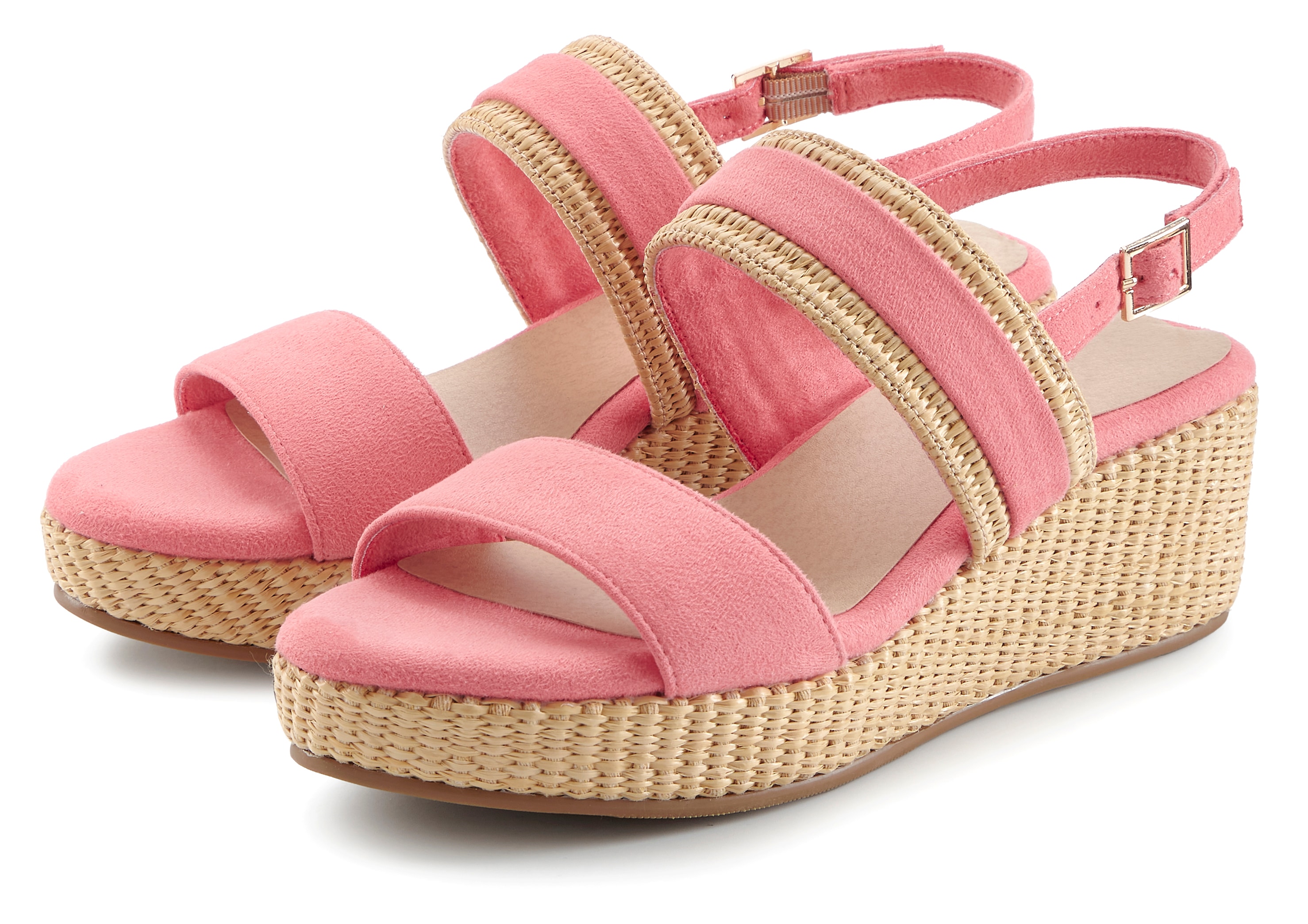 Beachtime by Lascana Sandalette "Sommerschuh, Sandale, offener Schuh, Keilsandalette," NEU mit Keilabsatz VEGAN