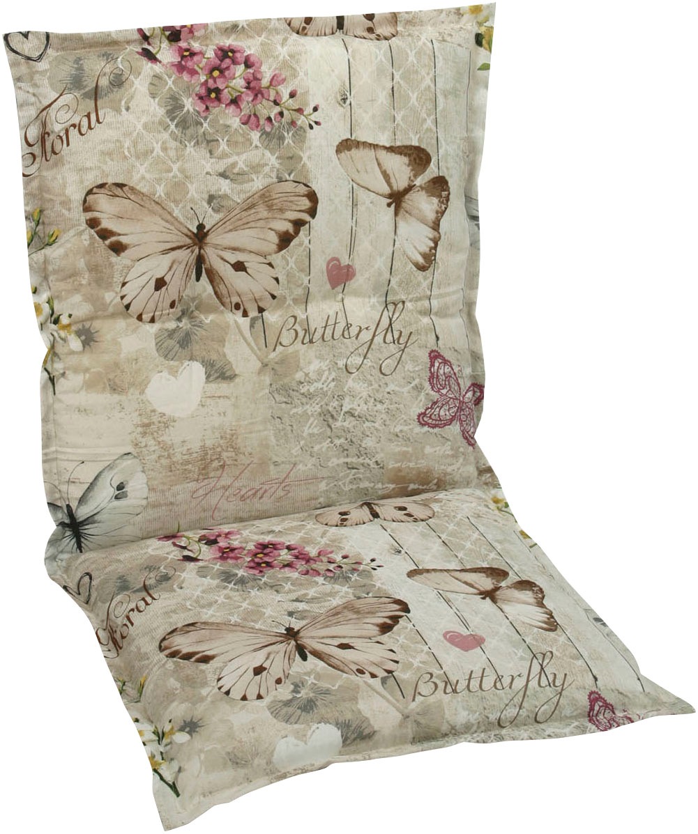 GO-DE Sesselauflage Schmetterling beige - Maße BxLxH ca.: 50 cm x 100 cm x günstig online kaufen