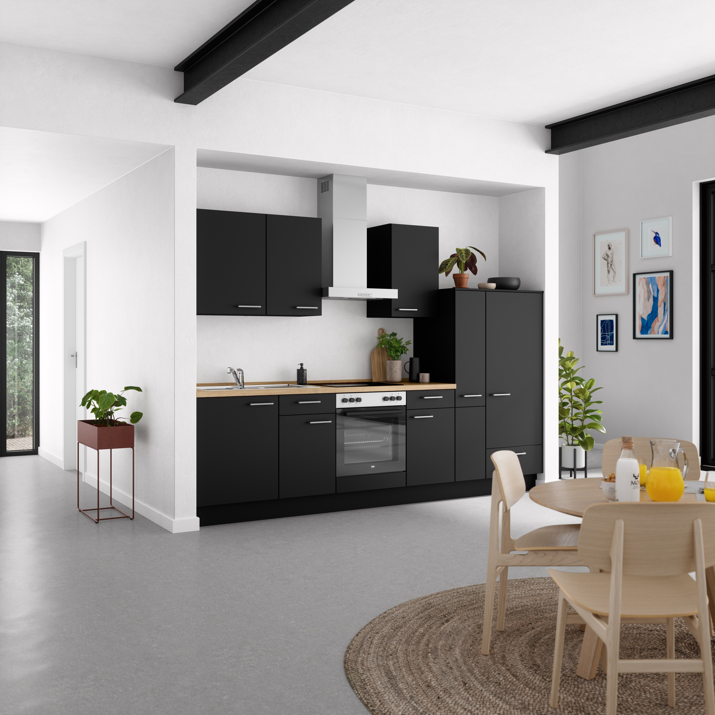 nobilia® Küchenzeile »"Touch I"«, vormontiert, Ausrichtung wählbar, Breite 300 cm, wahlw. mit E-Geräten