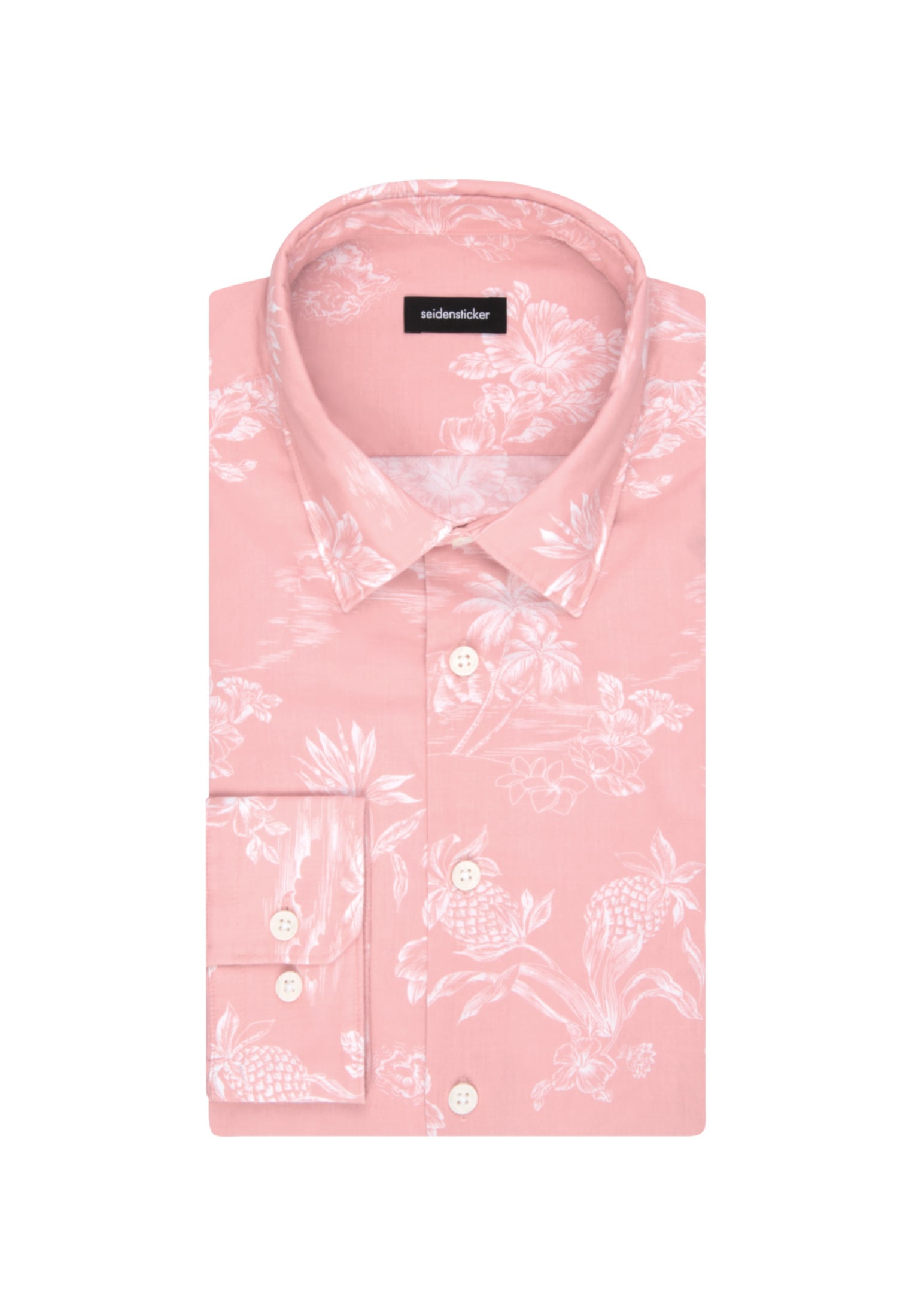 seidensticker Businesshemd »Schwarze Rose«, Regular Langarm Kentkragen Floral