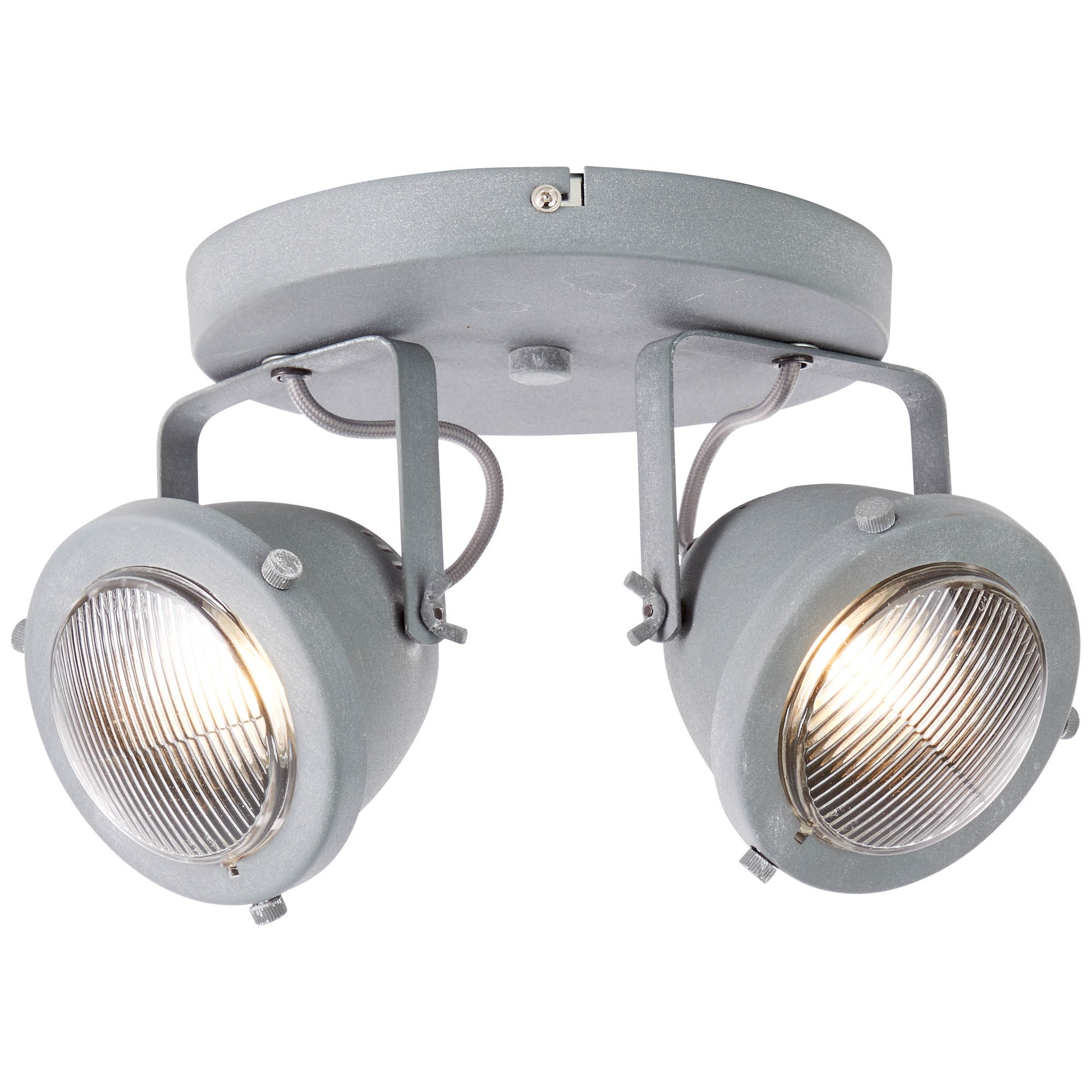 Brilliant Leuchten Deckenstrahler Carmen, GU10, 1 St., Warmweiß, LED Spotrondell 2flg grau Beton
