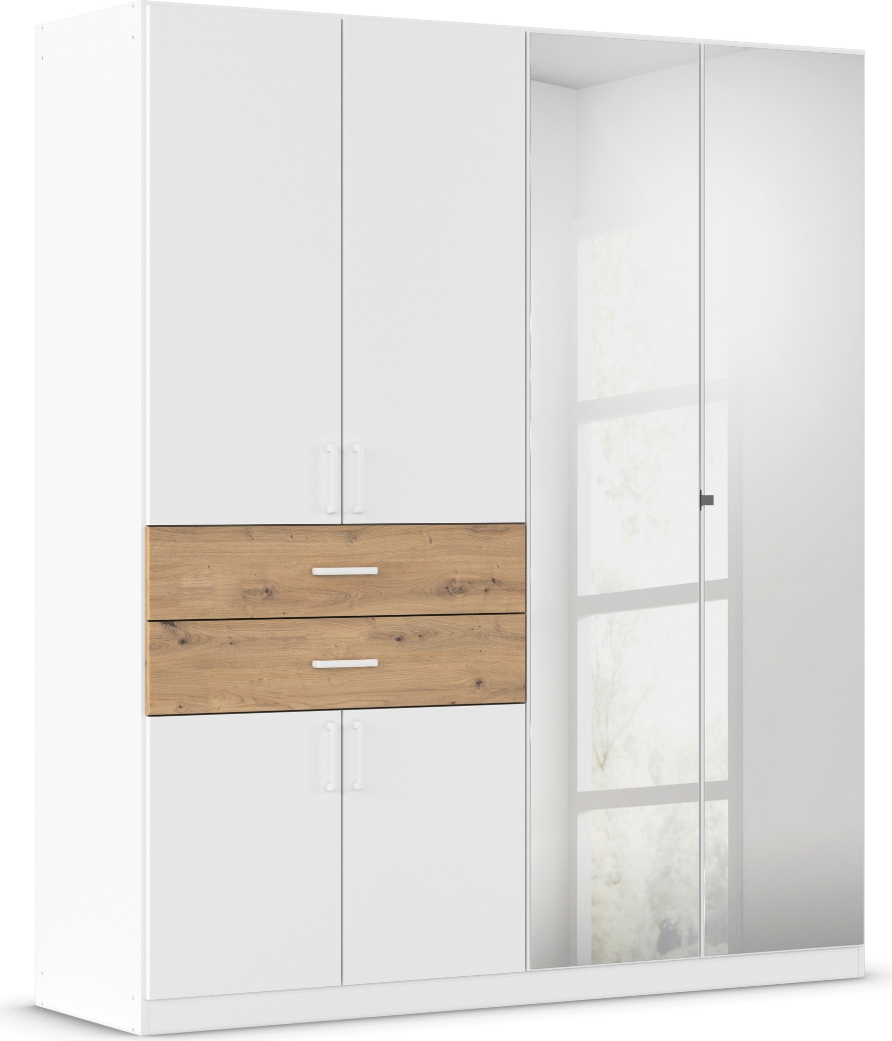 rauch Drehtürenschrank "Maika" mit Spiegel, 2 Schubladen, in verschiedenen Breiten, Höhen und Farben