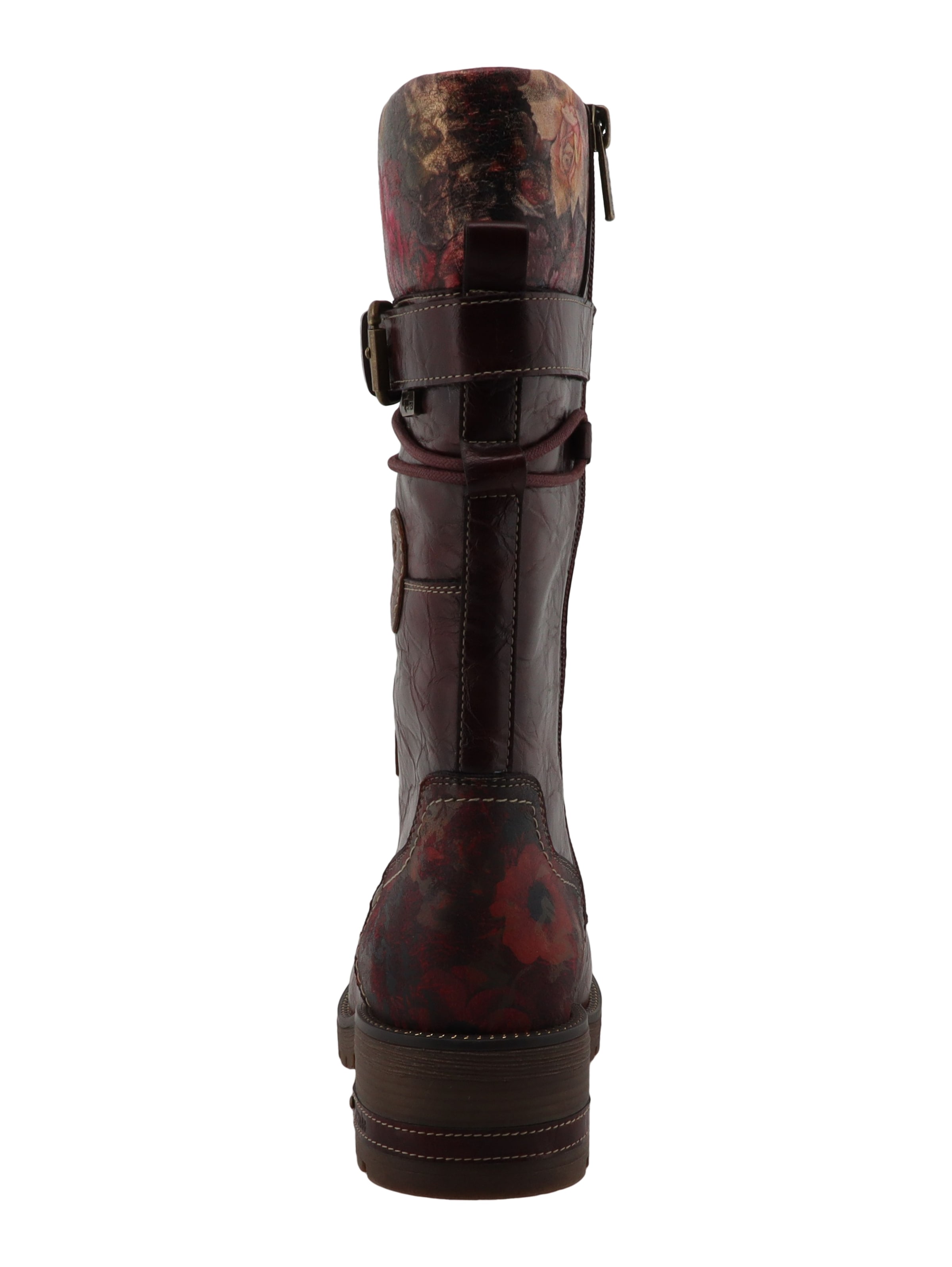 Mustang Shoes Winterstiefel »Stiefel«  Blockabsatz, Schnürstiefel mit Blüten und Zierschnalle