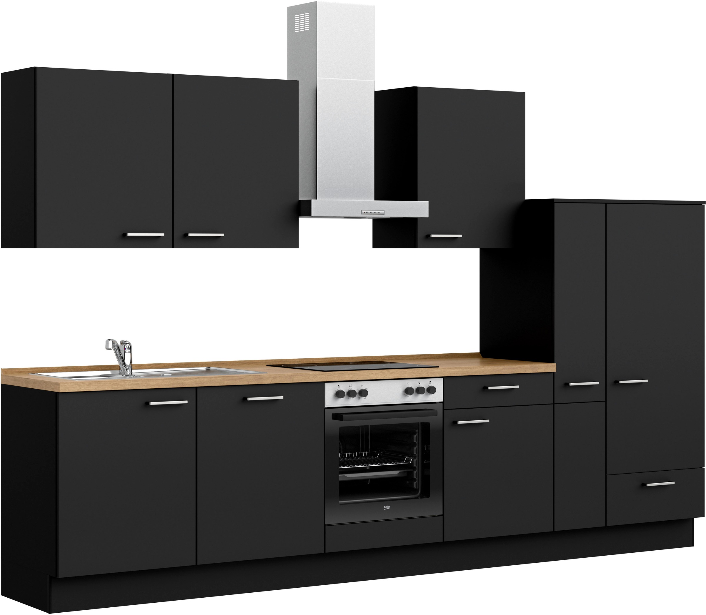 nobilia® Küchenzeile »"Touch I"«, vormontiert, Ausrichtung wählbar, Breite 330 cm, wahlw. mit E-Geräten