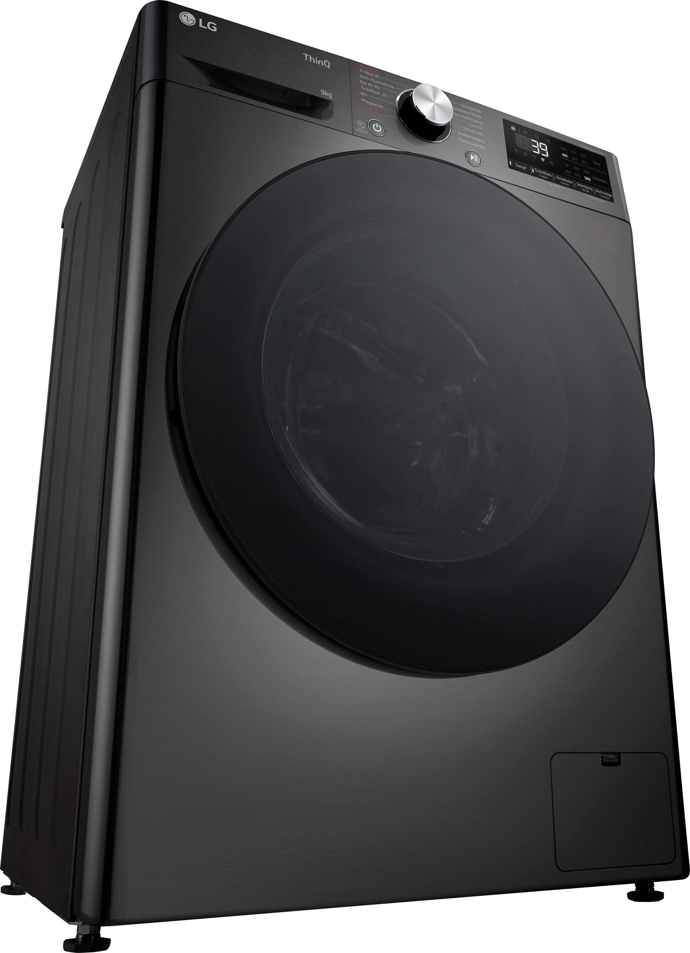 LG F2V7SLIM9B Waschmaschine Frontlader 9 kg 1200 RPM Schwarz