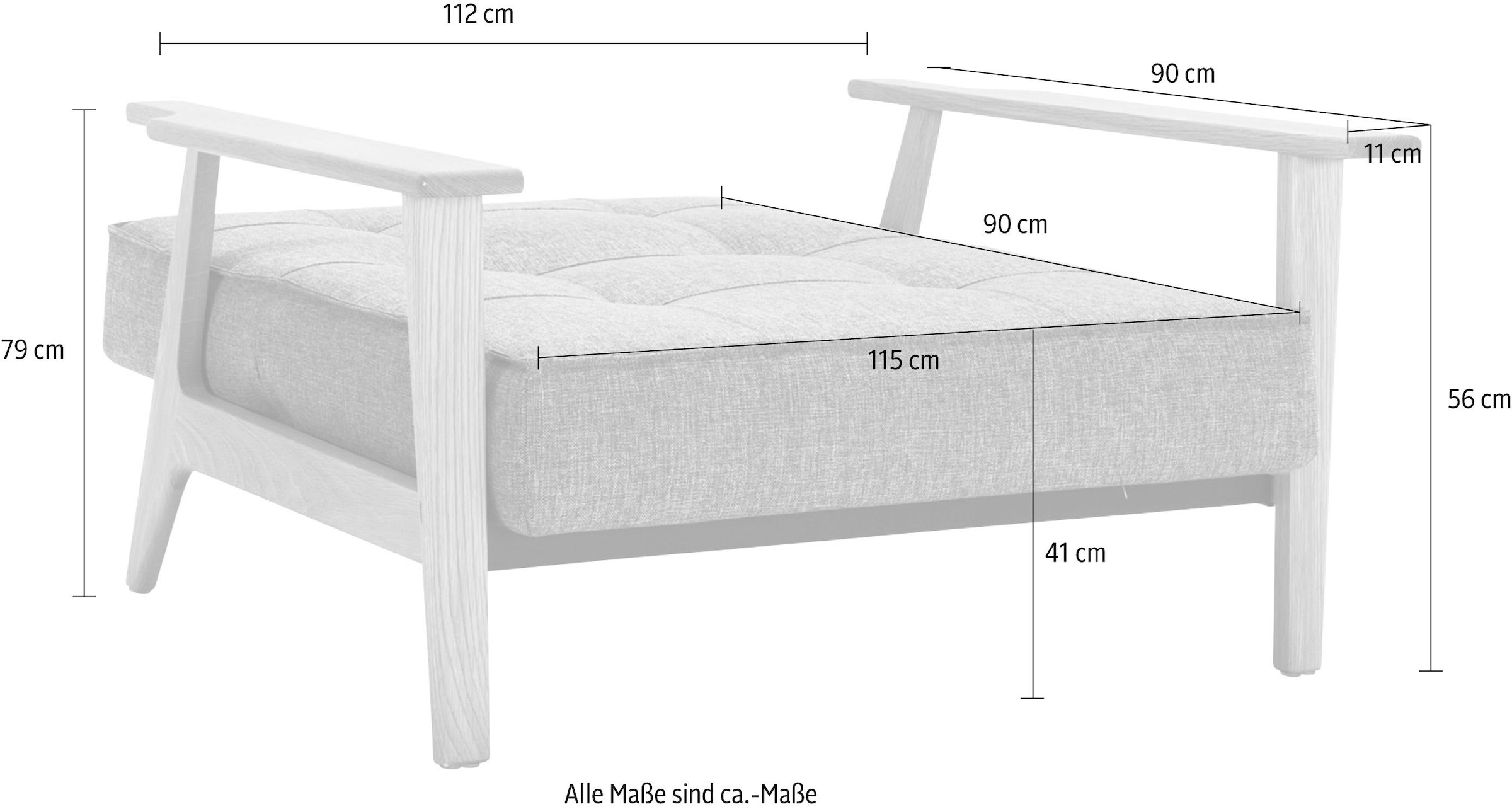 INNOVATION LIVING ™ Sessel »Splitback«, mit Frej Arm, in Eiche, in skandinavischen Design