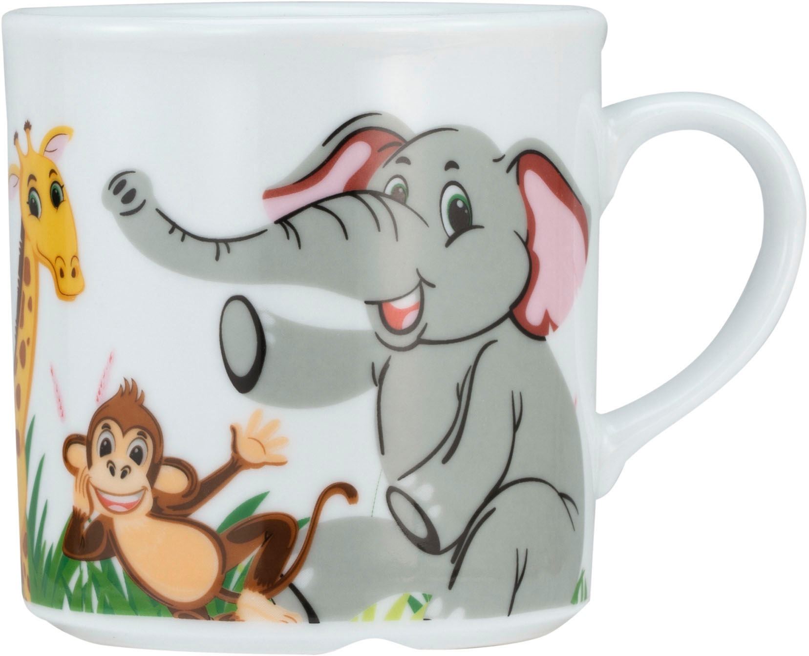 Thumbnail - CreaTable Kindergeschirr-Set "Zoo" Dekor mit lustigen Zoobewohnern, Made in Europe, 3 Teile, für 1 Person