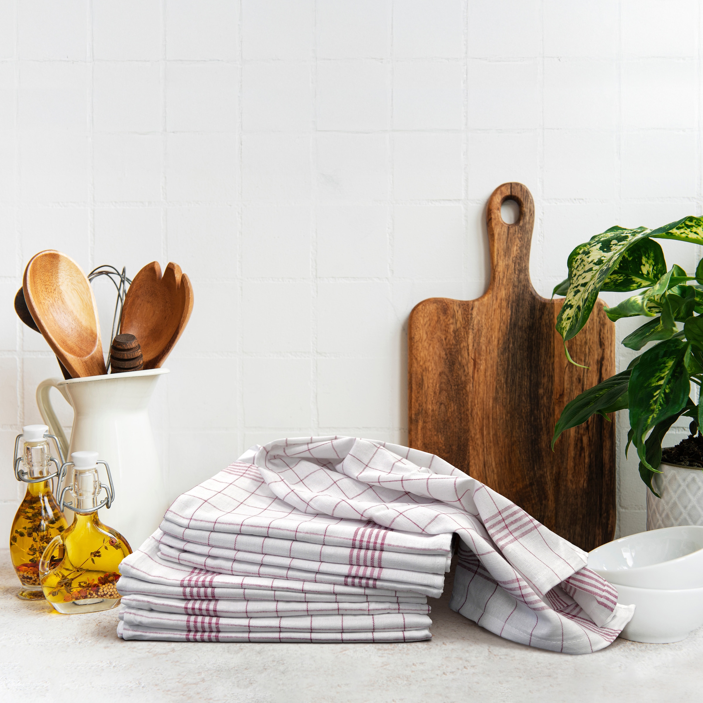 OTTO home Geschirrtuch »Klarissa, vielseitig nutzbar, saugfähig, einfache Reinigung, basic«, (Packung, 10 tlg., 10 Geschirrtücher 50 x 70 cm), 100% Baumwolle, 70Gramm, Geschirrtücher, Trockentuch, Grubentuch