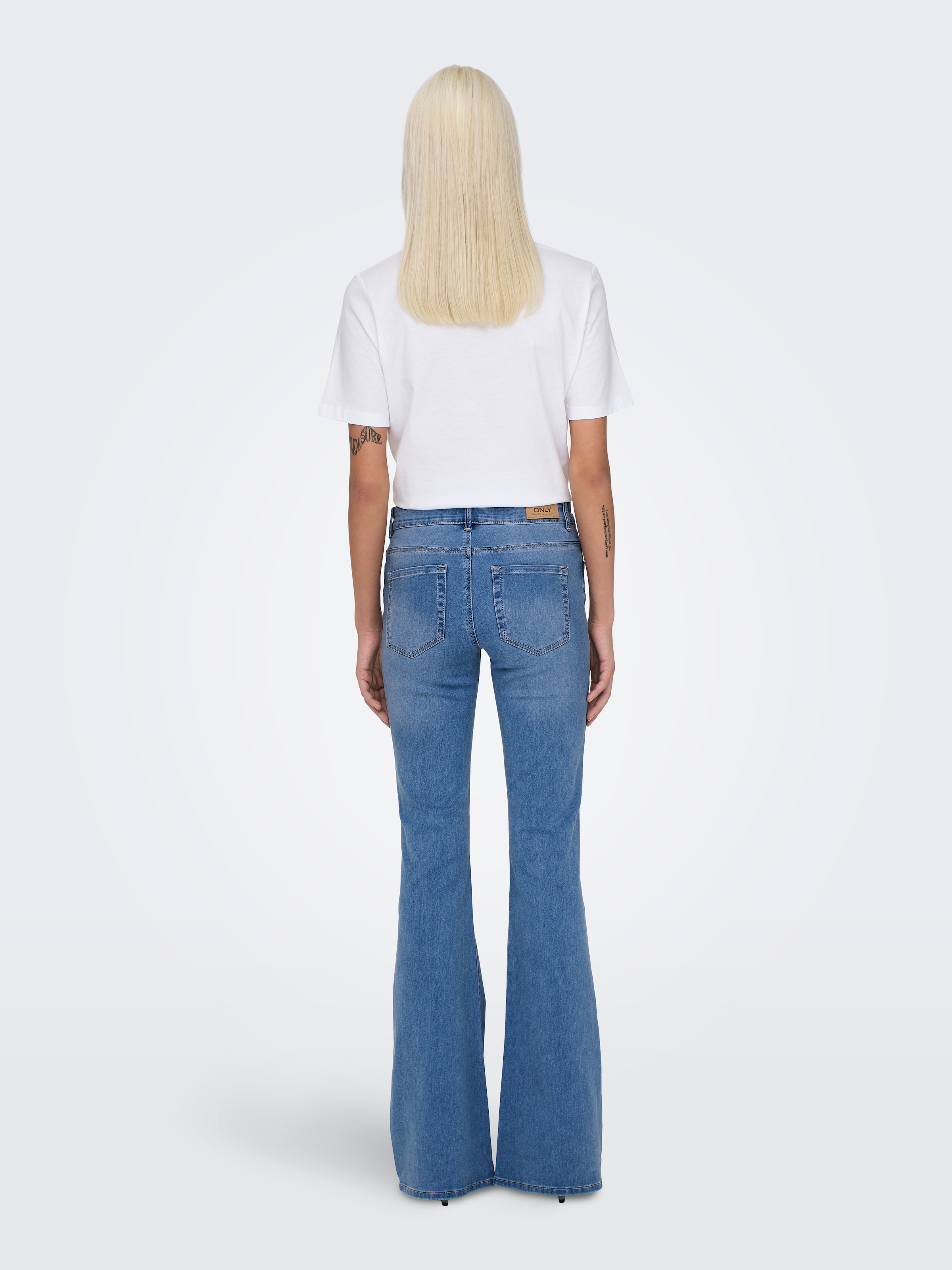 ONLY Bootcut-Jeans »ONLREESE REG RETRO FLARED DNM BOX« Materialmix, bootcut fit