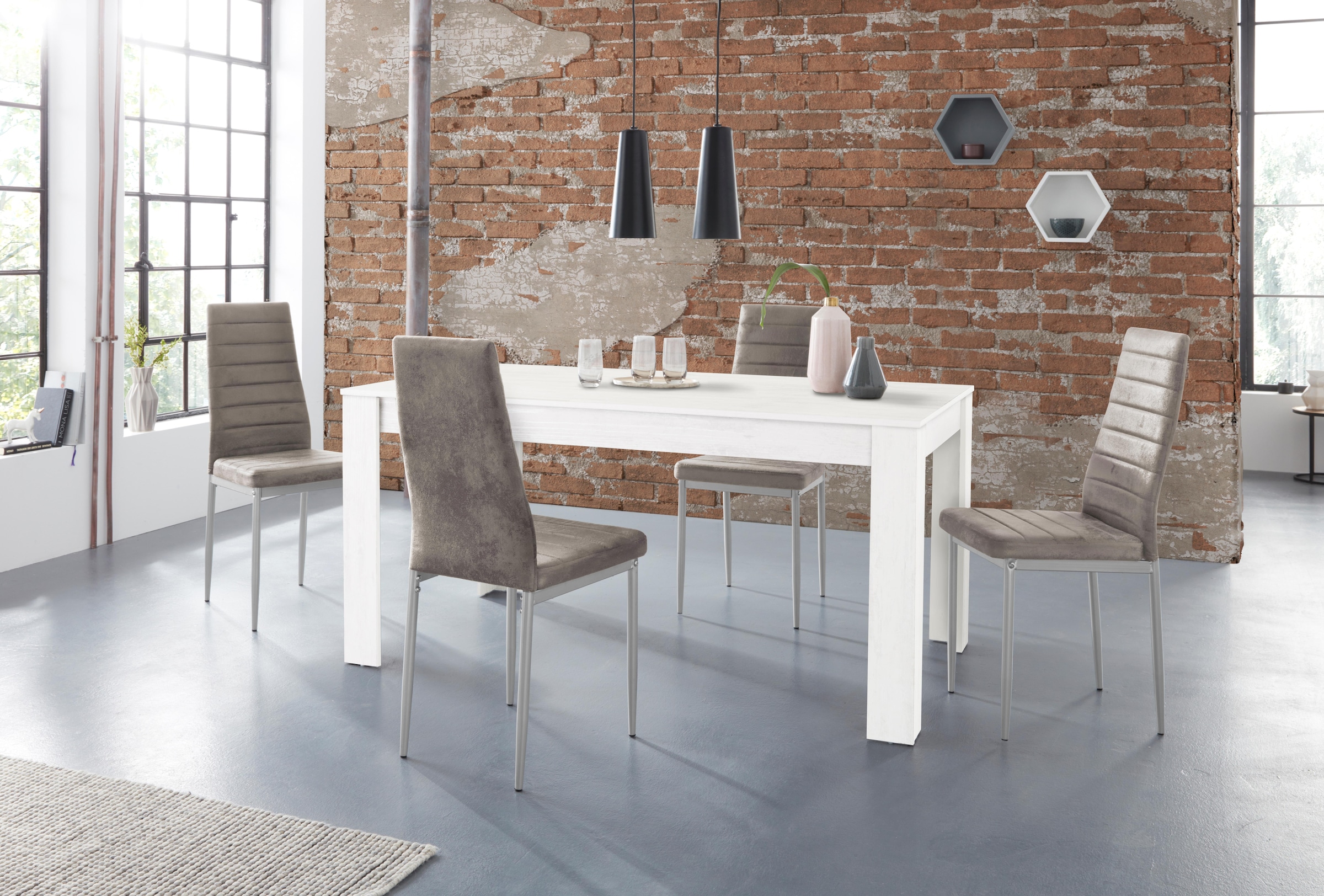 INOSIGN Essgruppe "Lynn160/Kate" Set, 5 Stk. tlg. Tisch mit 4 Stühlen günstig online kaufen