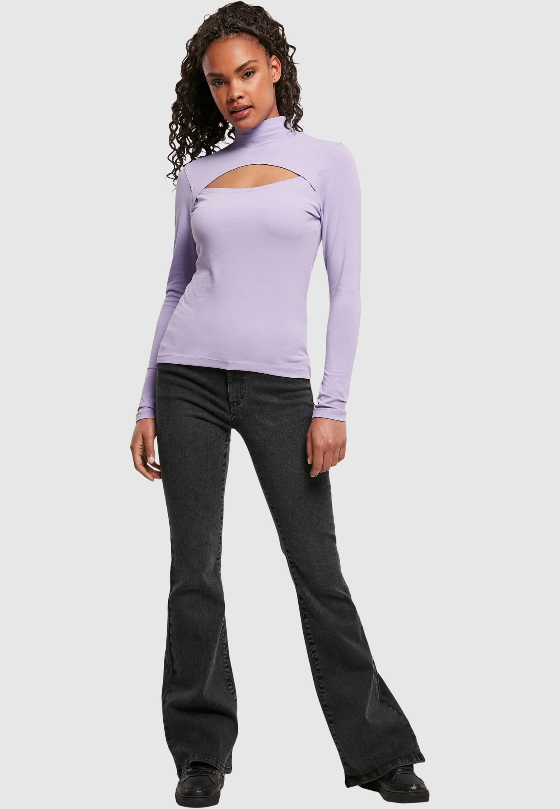 URBAN CLASSICS Langarmshirt »Urban Classics Damen Ladies Cut-Out Turtleneck Longsleeve«, (1 tlg.)