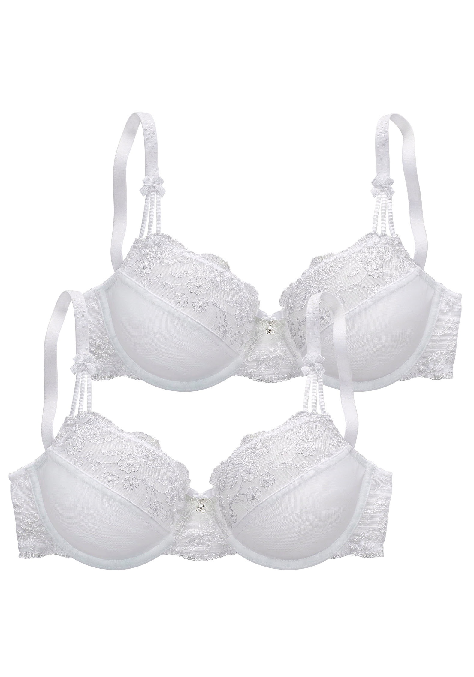 Nuance Bügel-BH Packung, 2 Stück, mit schöner Stickereispitze, Dessous günstig online kaufen