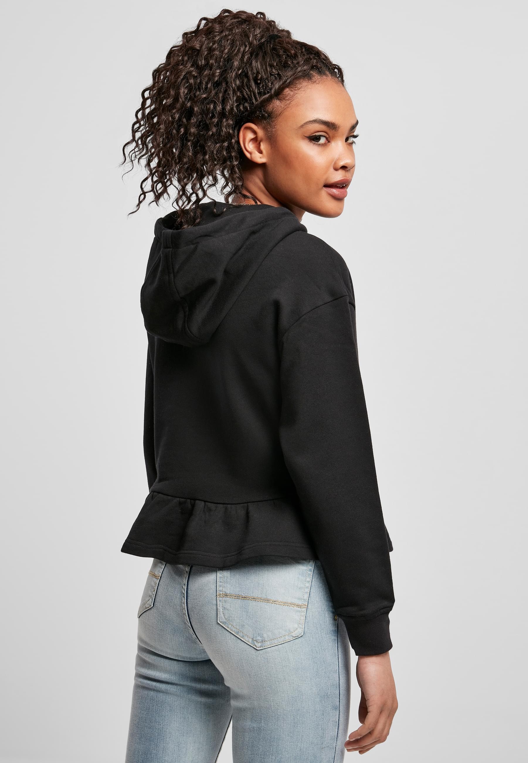 URBAN CLASSICS Kapuzenpullover »Urban Classics Damen Ladies Organic Volants Hoody«, (1 tlg.)