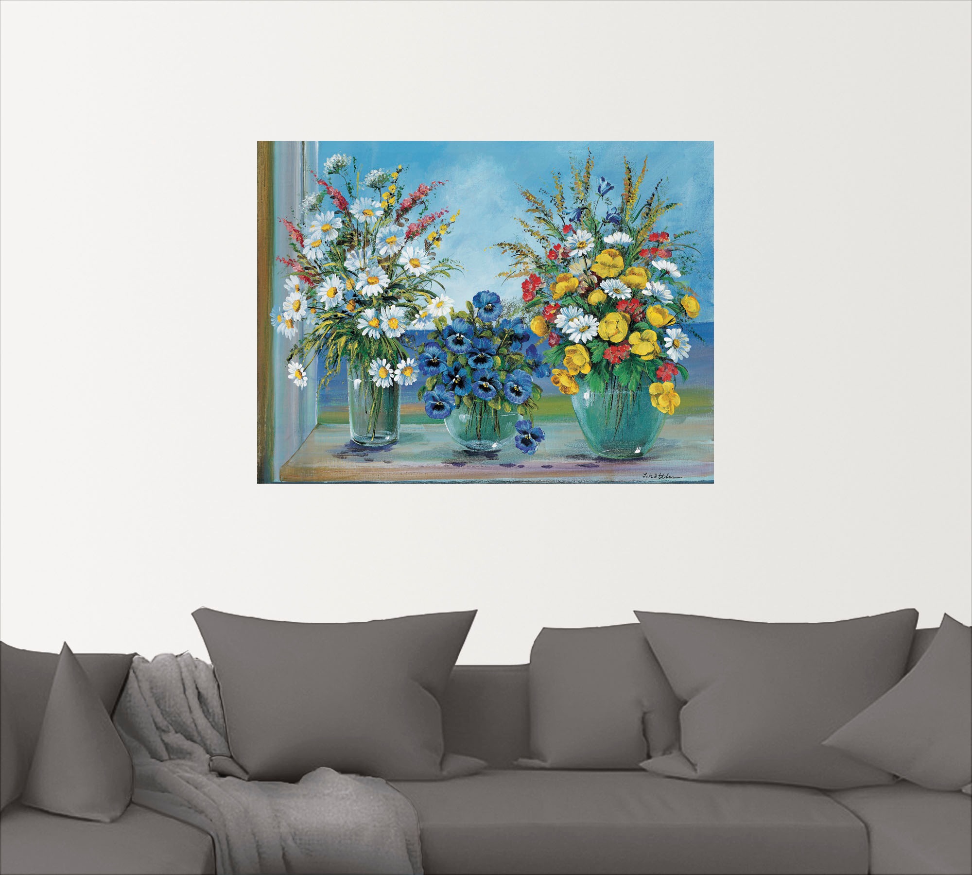 Artland Wandbild »gesammelte Kreierungen«, Blumen, (1 St.), als Leinwandbild, Wandaufkleber oder Poster in versch. Größen
