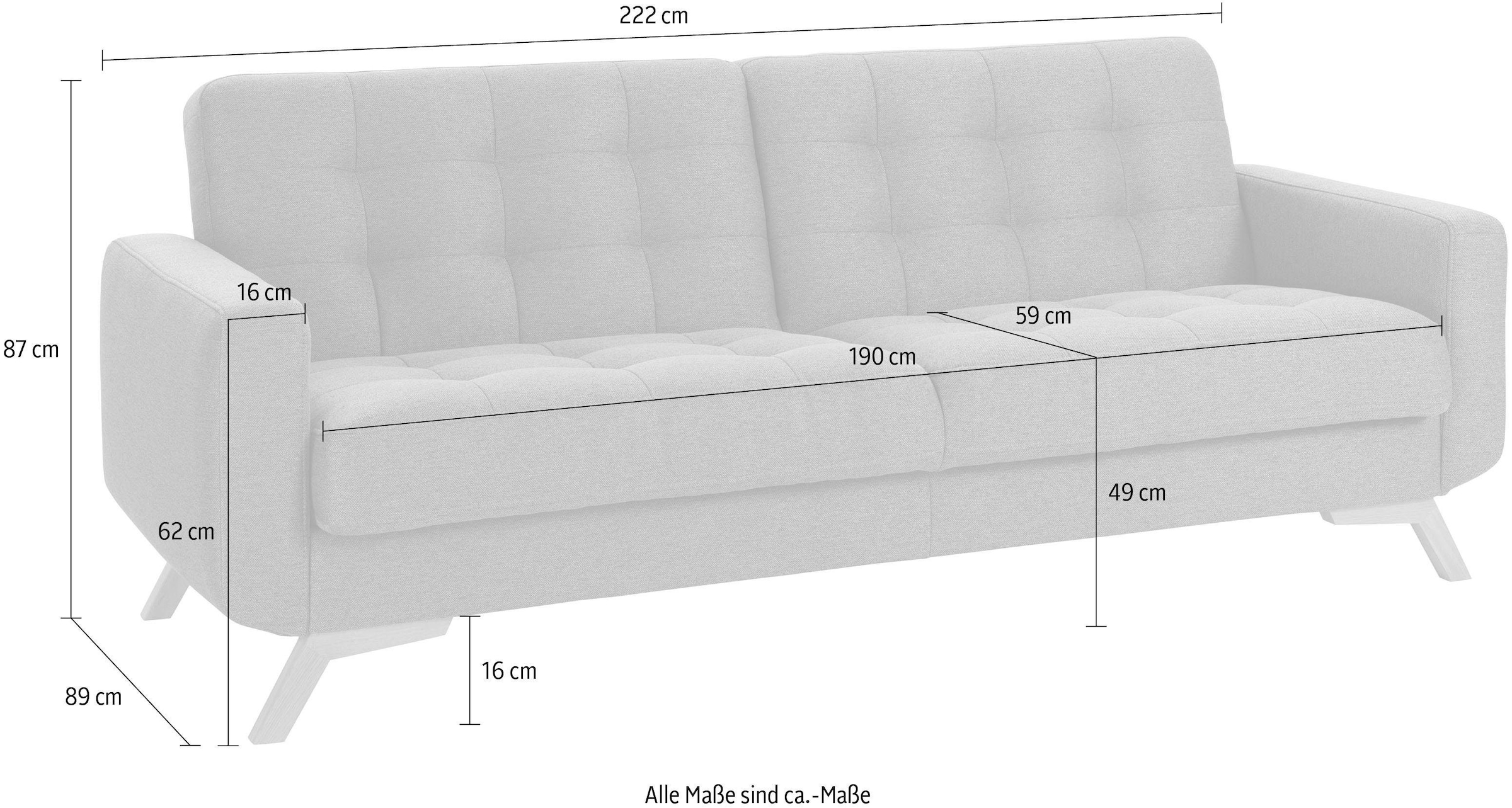 exxpo - und | Bettkasten mit sofa fashion BAUR kaufen 3-Sitzer »Fiord«, Bettfunktion