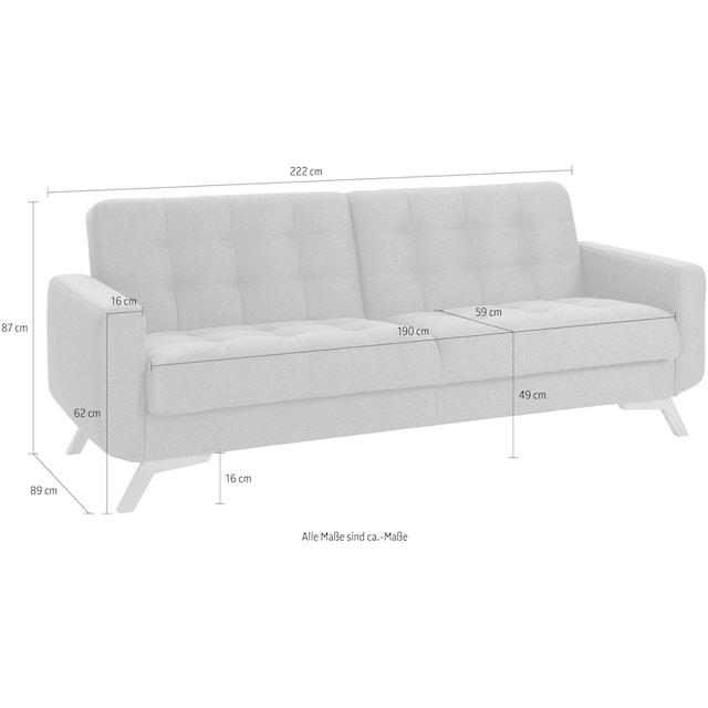 exxpo - sofa fashion 3-Sitzer »Fiord«, mit Bettfunktion und Bettkasten  kaufen | BAUR