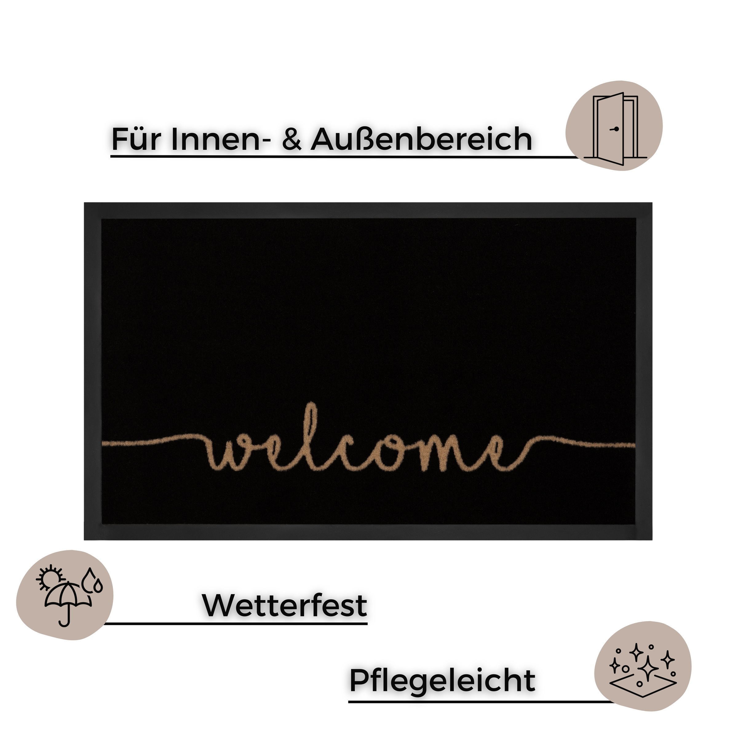 HANSE Home Fußmatte "Cozy Welcome, Türmatte" rechteckig 5 mm Höhe Waschbar, günstig online kaufen