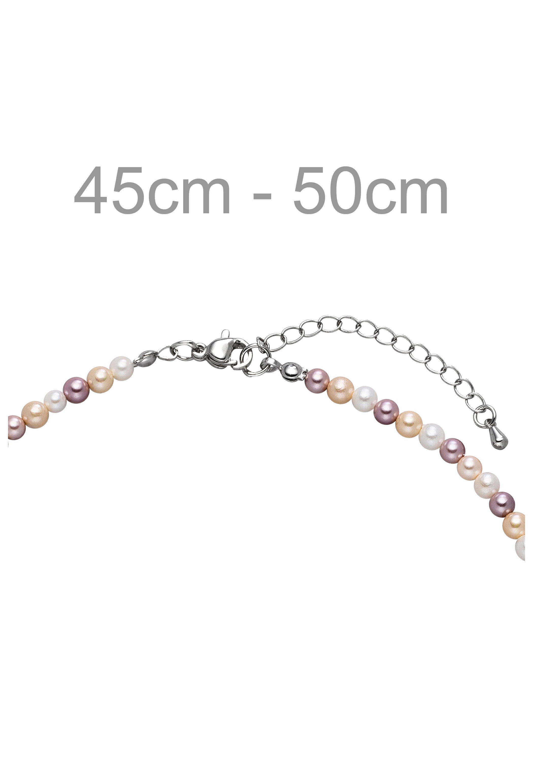 JOBO Kette ohne Anhänger »Perlenkette mehrfarbig« Muschelkern Perlen 4 mm 50 cm