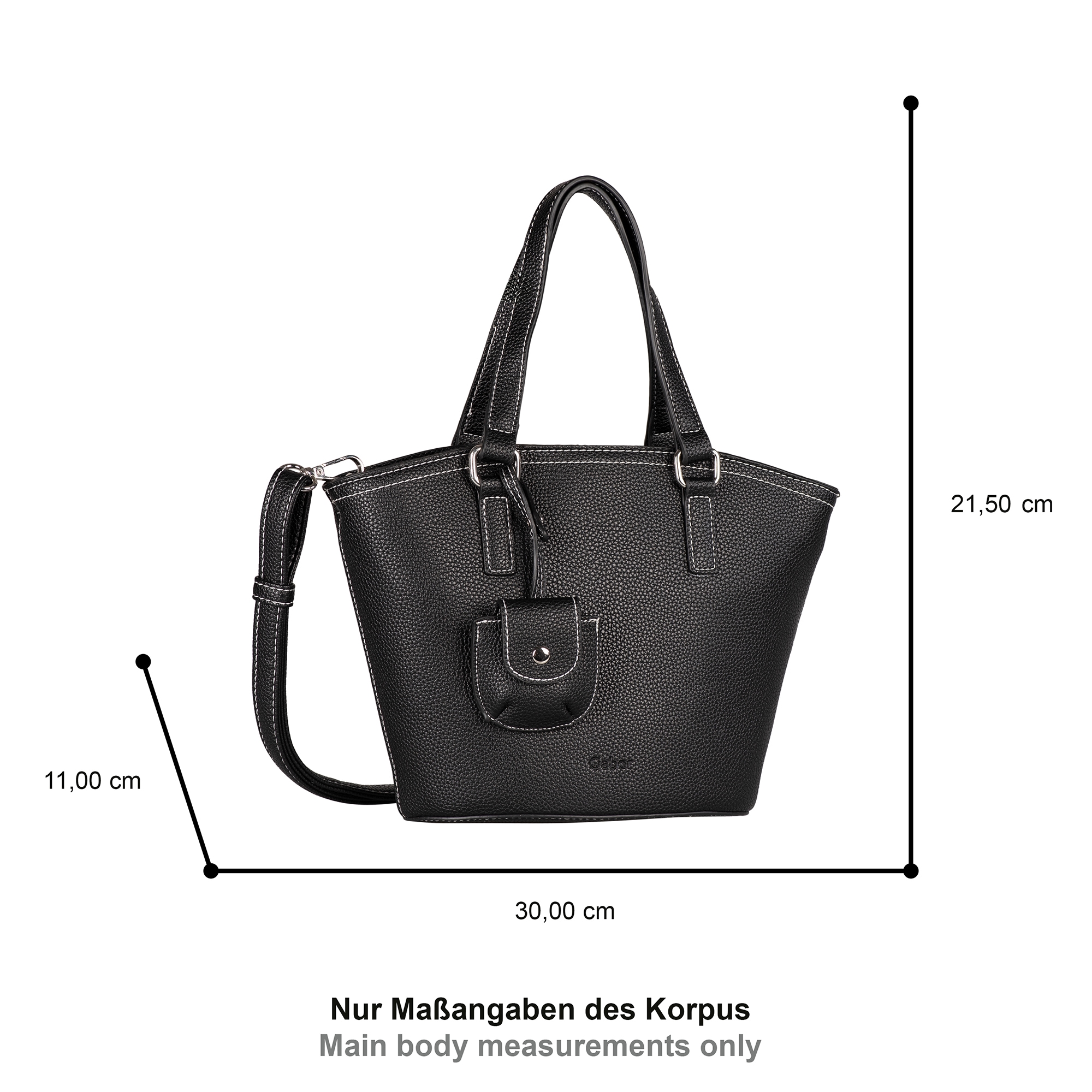 Gabor Shopper »Layla«, aus genarbtem Lederimitat mit Kontrastnähten sowie Ziernanhänger