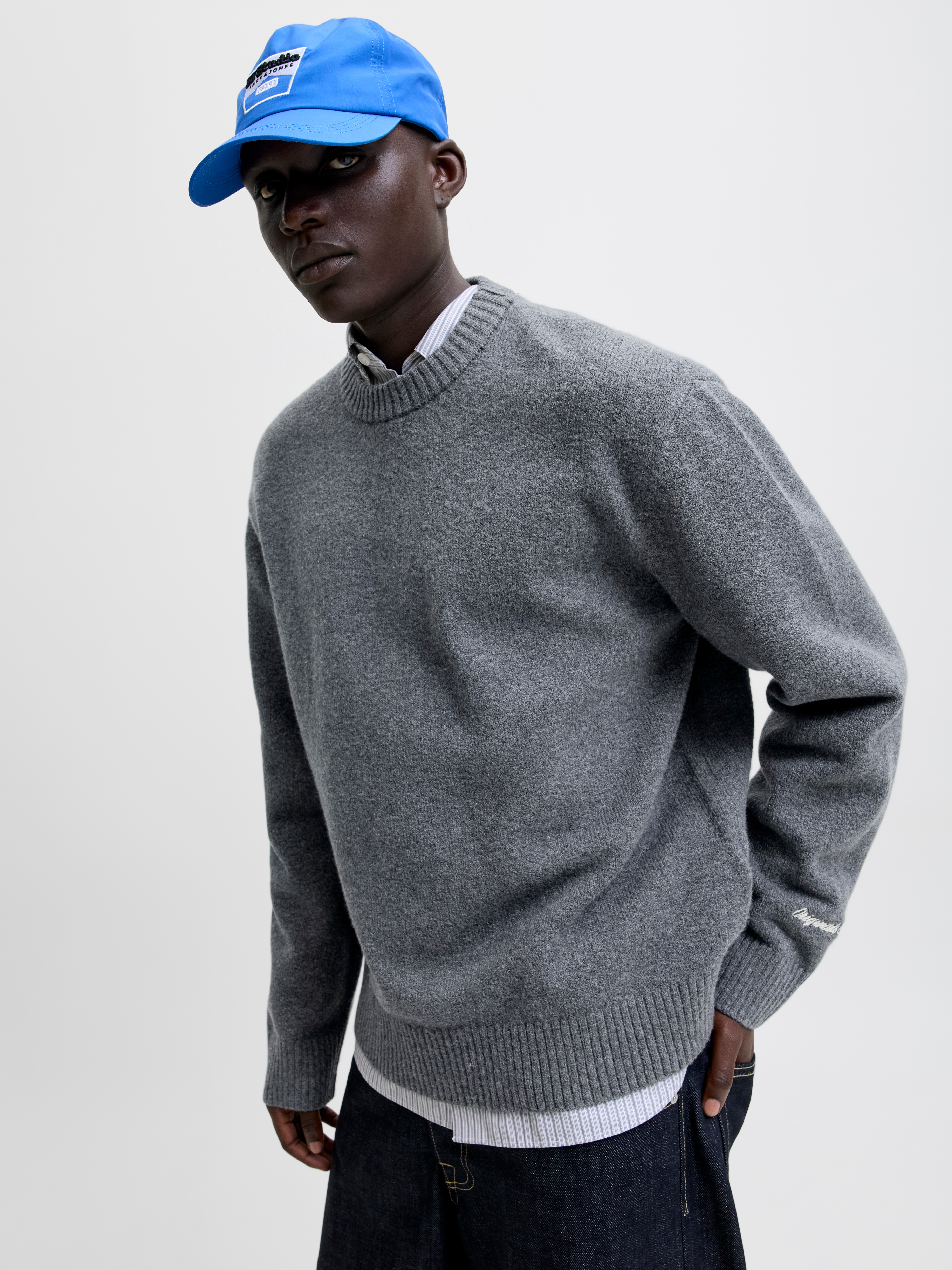 Jack & Jones Rundhalspullover "JORNORREBRO KNIT CREW NECK SN" Baumwollmischung, locker geschnitten