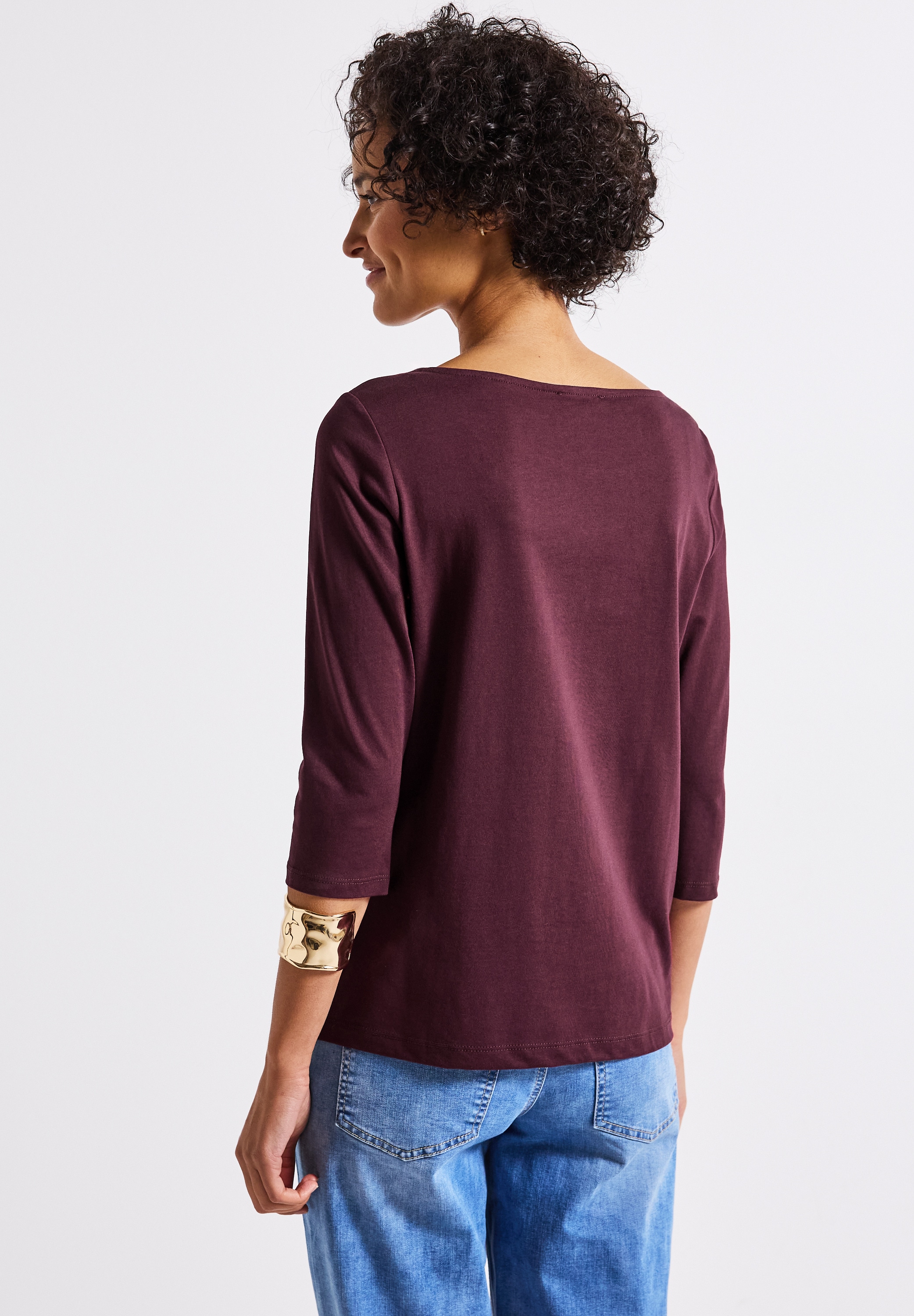 STREET ONE Langarmshirt, aus Baumwolle mit Stretchante