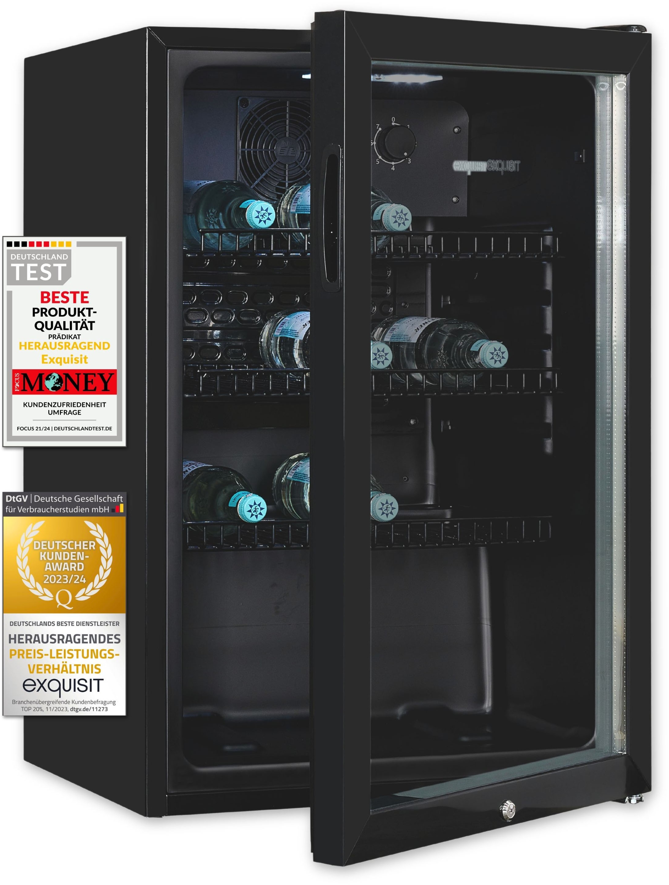 exquisit Getränkekühlschrank »GKS120-GT-160C schwarz«