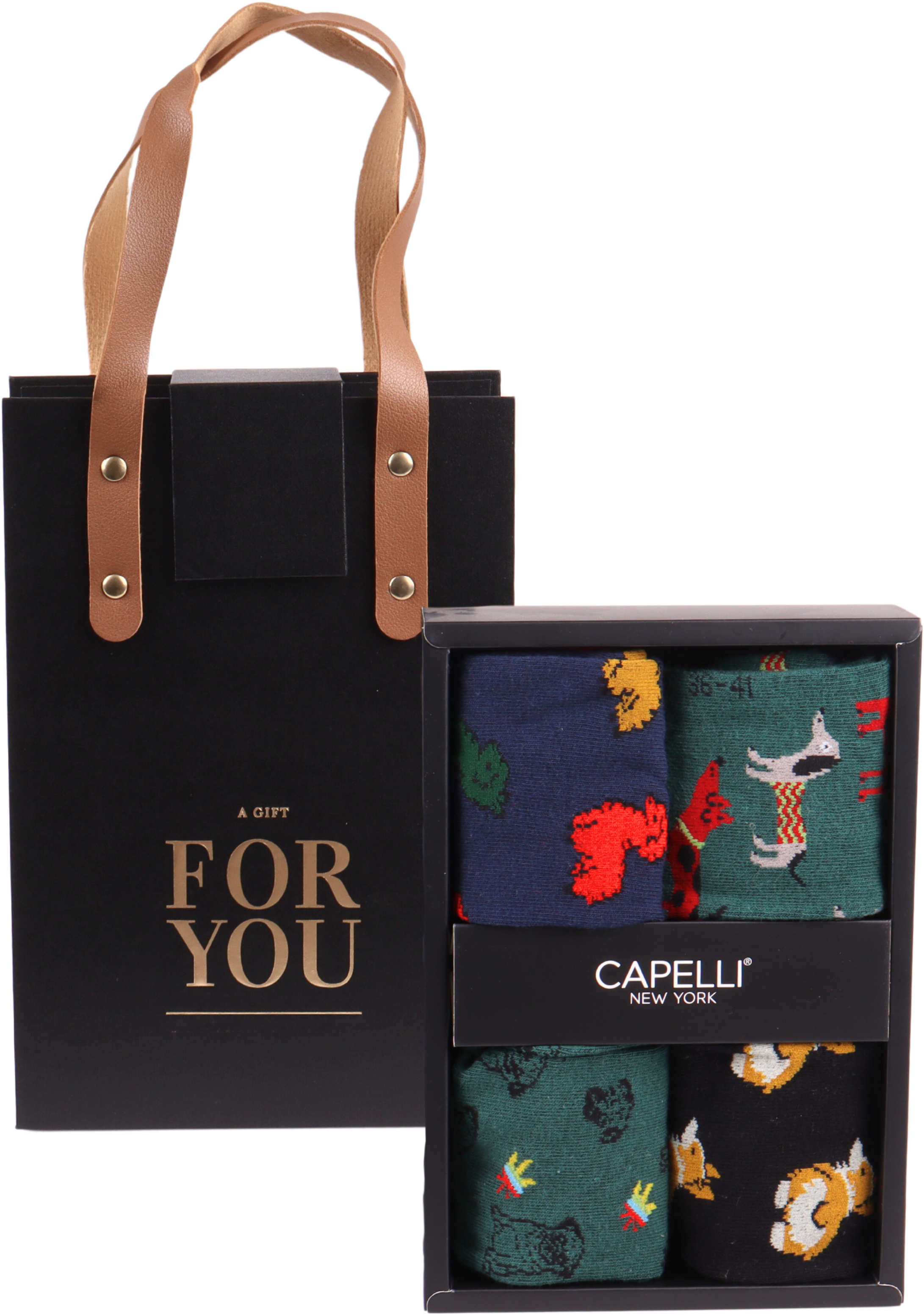Capelli New York Socken, (4 Paar), buntes 4er Pack mit verschiedenen Hundemotiven