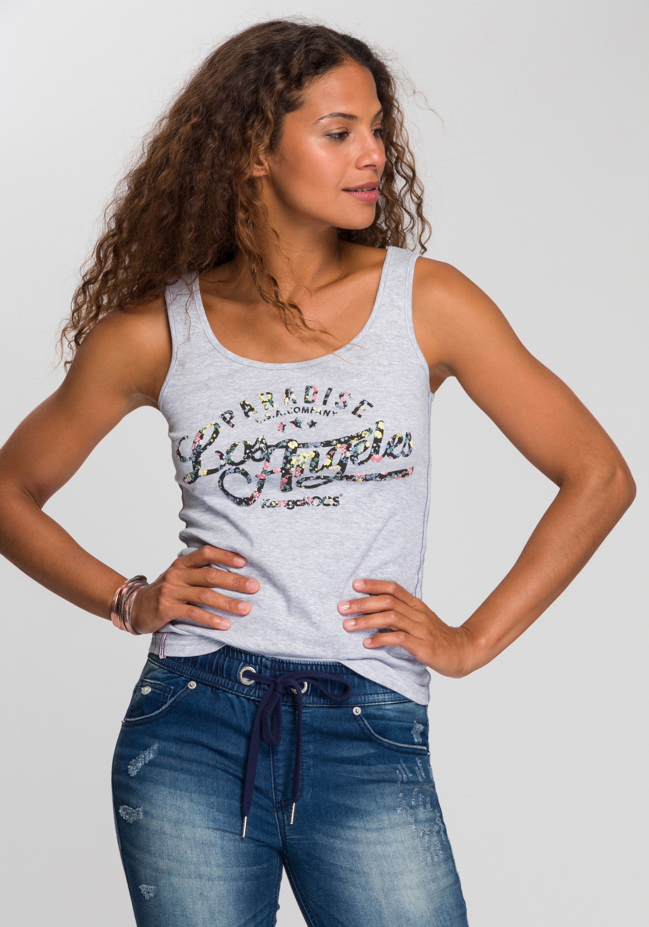 KangaROOS Tanktop, mit blumigem Puff-Print günstig online kaufen