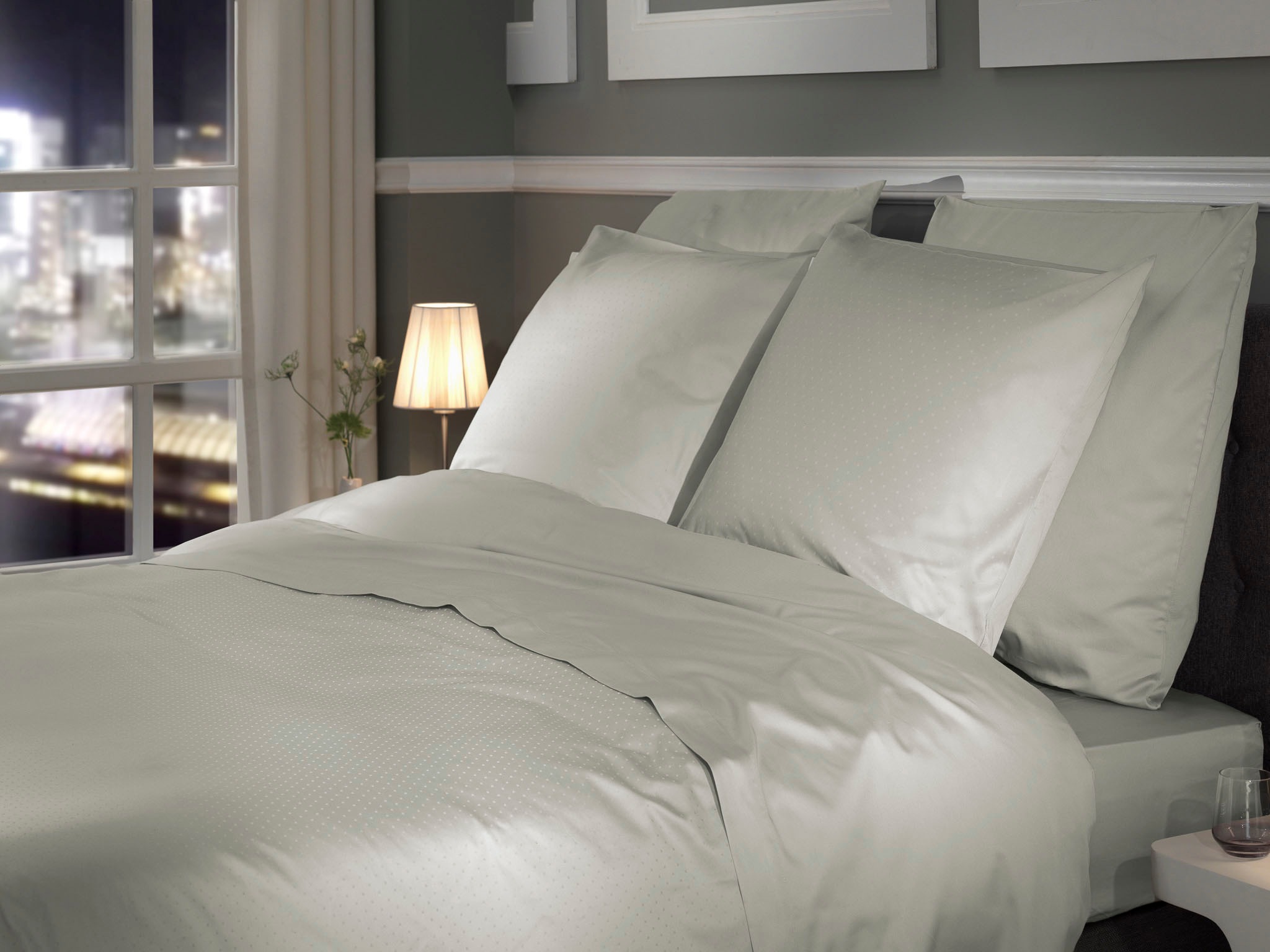 Thumbnail - Heckett & Lane Bettwäsche "Punto" 3 Stk. tlg. gepunktet, 100% Baumwolle ab 135x200 cm.