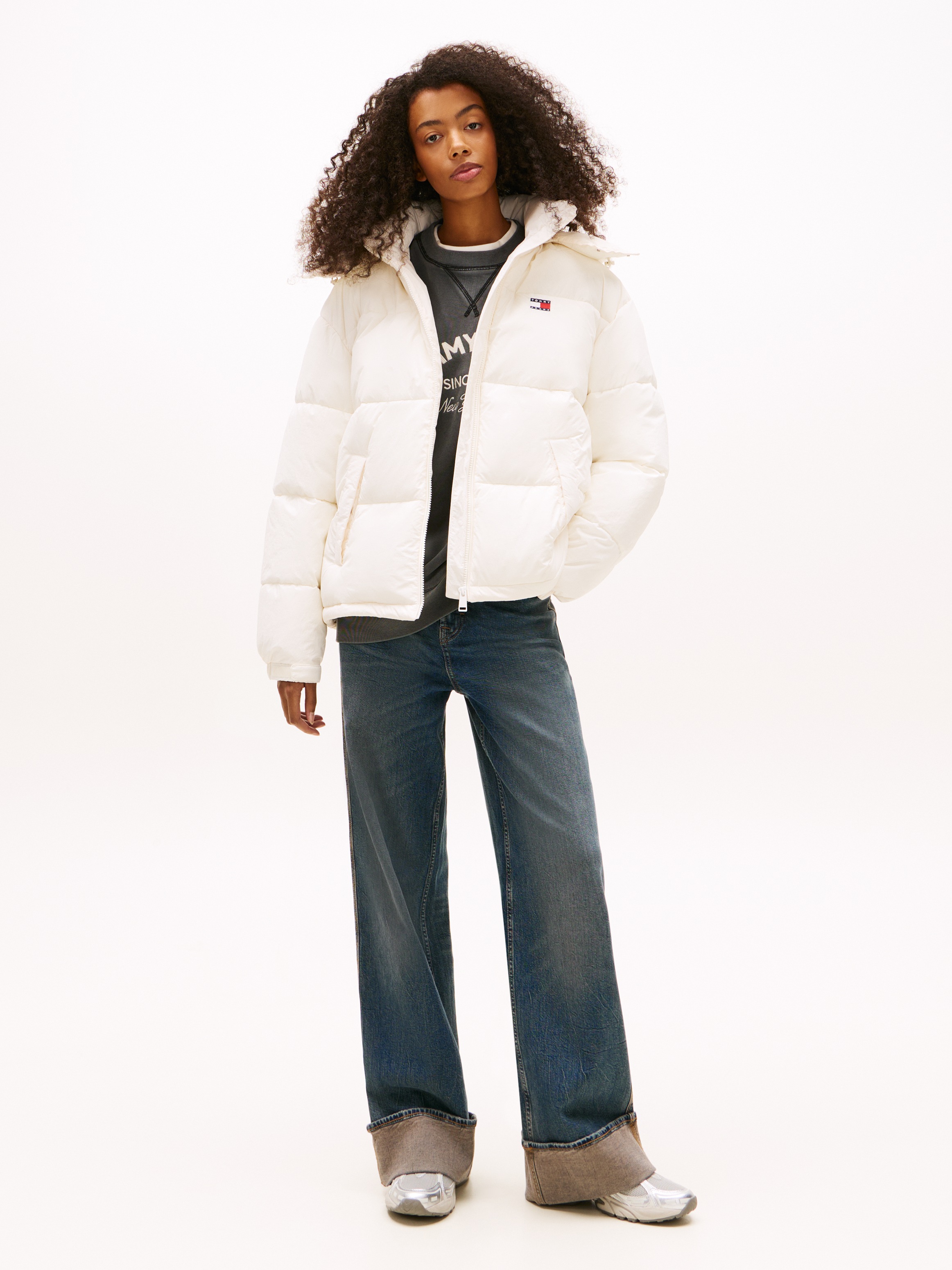 Thumbnail - Tommy Jeans Steppjacke "TJW OVS HOODED FLAG PUFFER EXT" mit Kapuze