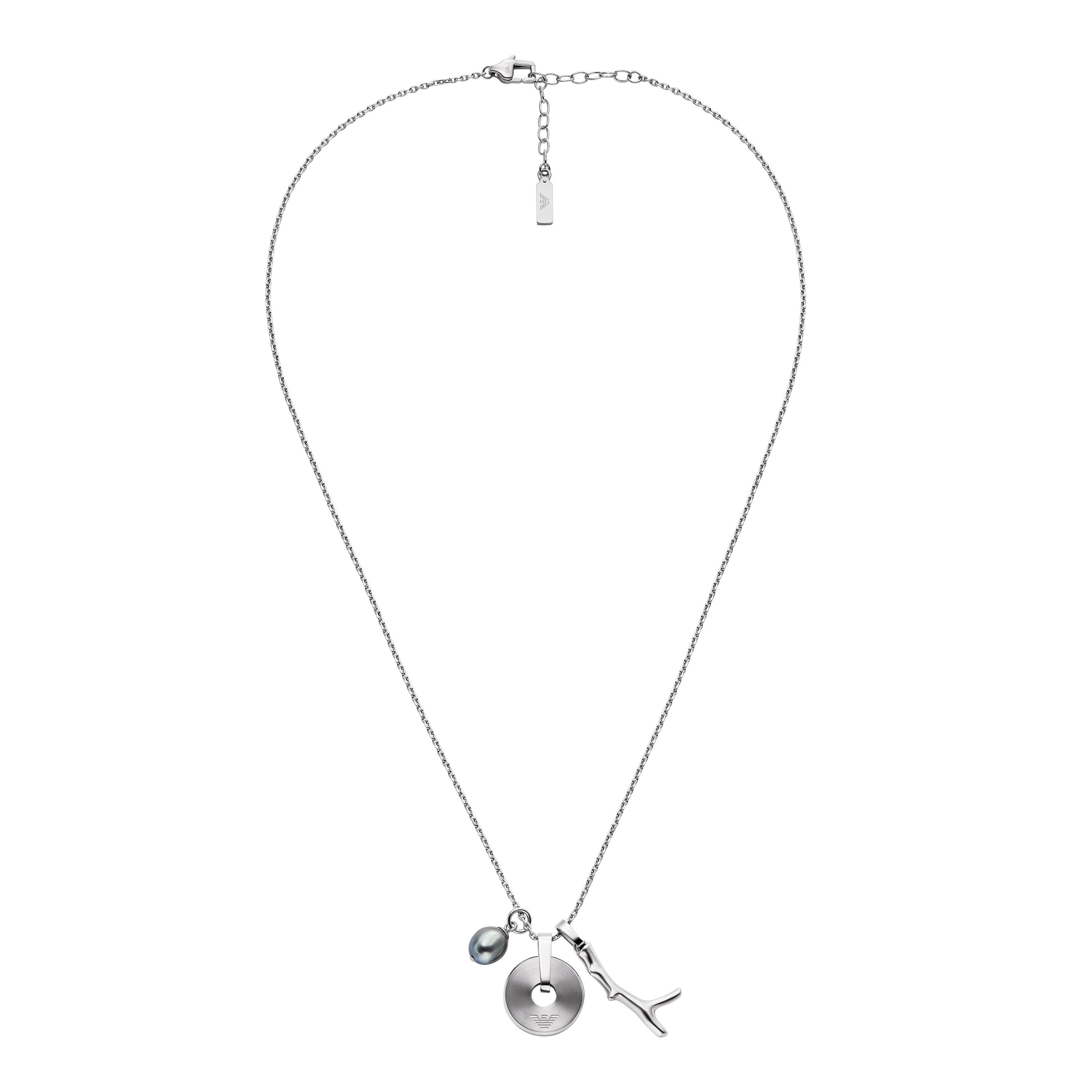 Emporio Armani Kette mit Anhänger »Schmuck Geschenk Edelstahl« mit Süßwasserzuchtperle