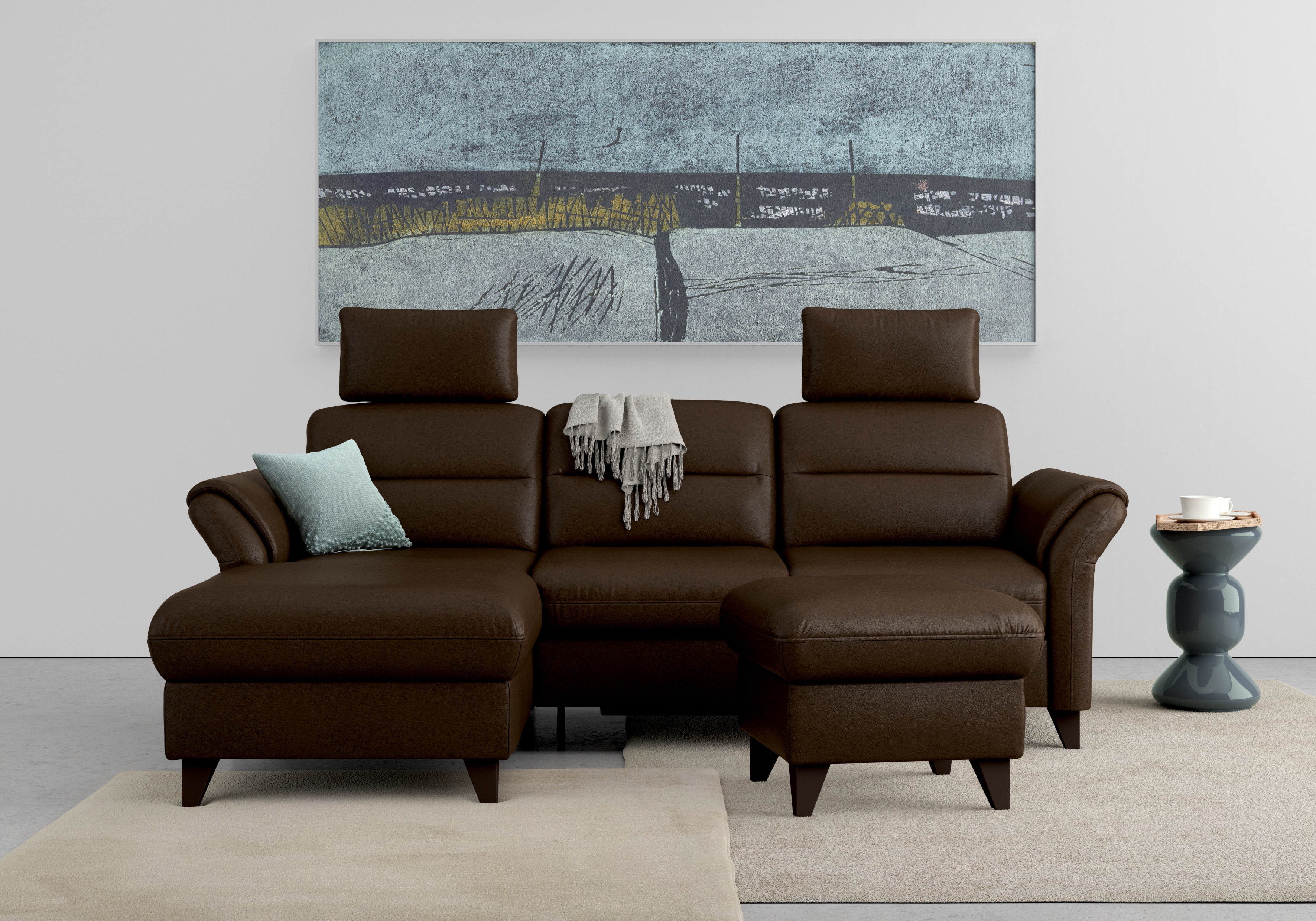 sit&more Ecksofa "Mellum L-Form" Federkern, optional Schlaffunktion, Bettkasten & Armteilfunktion