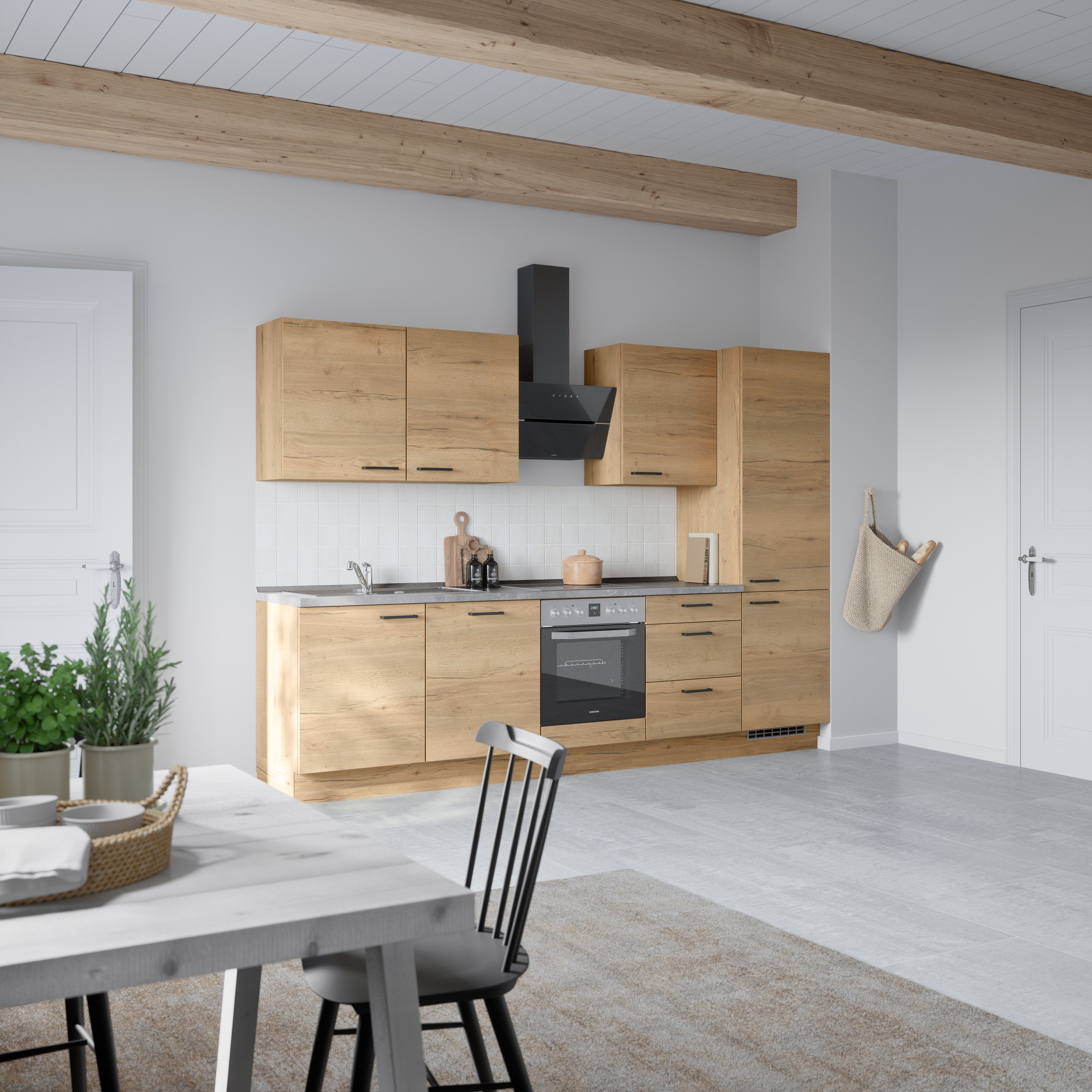 nobilia® Küchenzeile »"Structura II"«, vormontiert, Ausrichtung wählbar, Breite 300 cm, wahlw. mit E-Geräten
