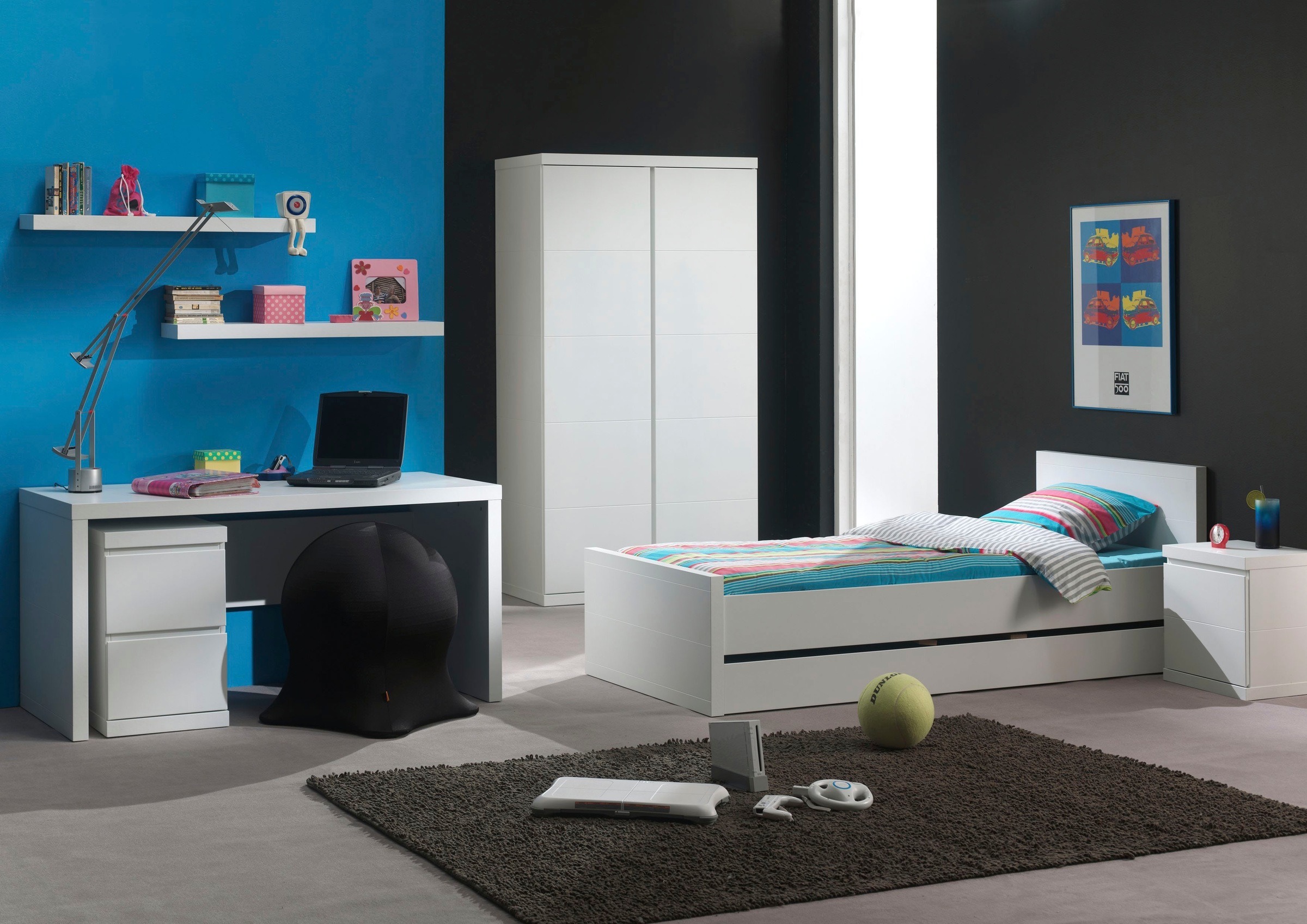 Vipack Schreibtisch, (Made in Europe), Moderne Optik, mit großer Arbeitsfläche und Stauraum