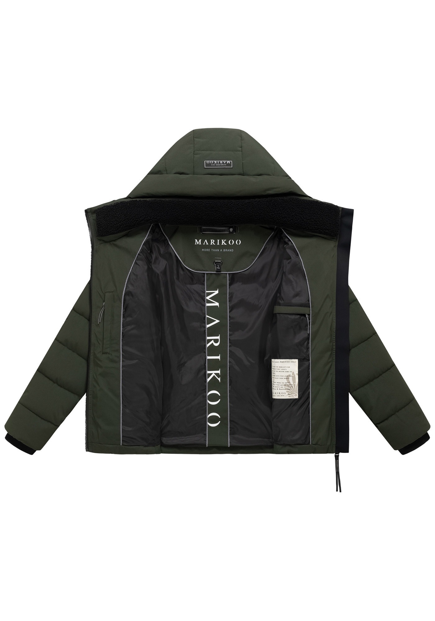 Marikoo Winterjacke »Naanda« mit Kapuze Steppjacke mit diagonaler Steppung, Kapuze, hohem Kragen