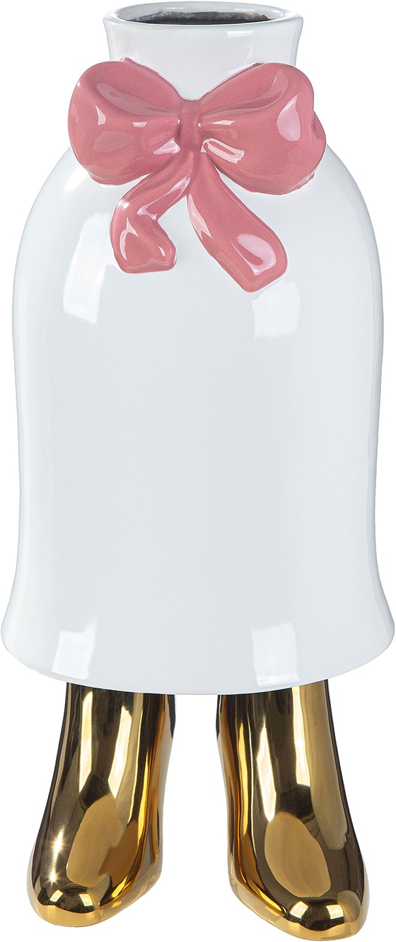 GILDE Tischvase "Vase Frau Mrs. weiß H. 36 cm" Vase, Mrs., Gesichtsvase, verspielt, feminin, Geschenkidee