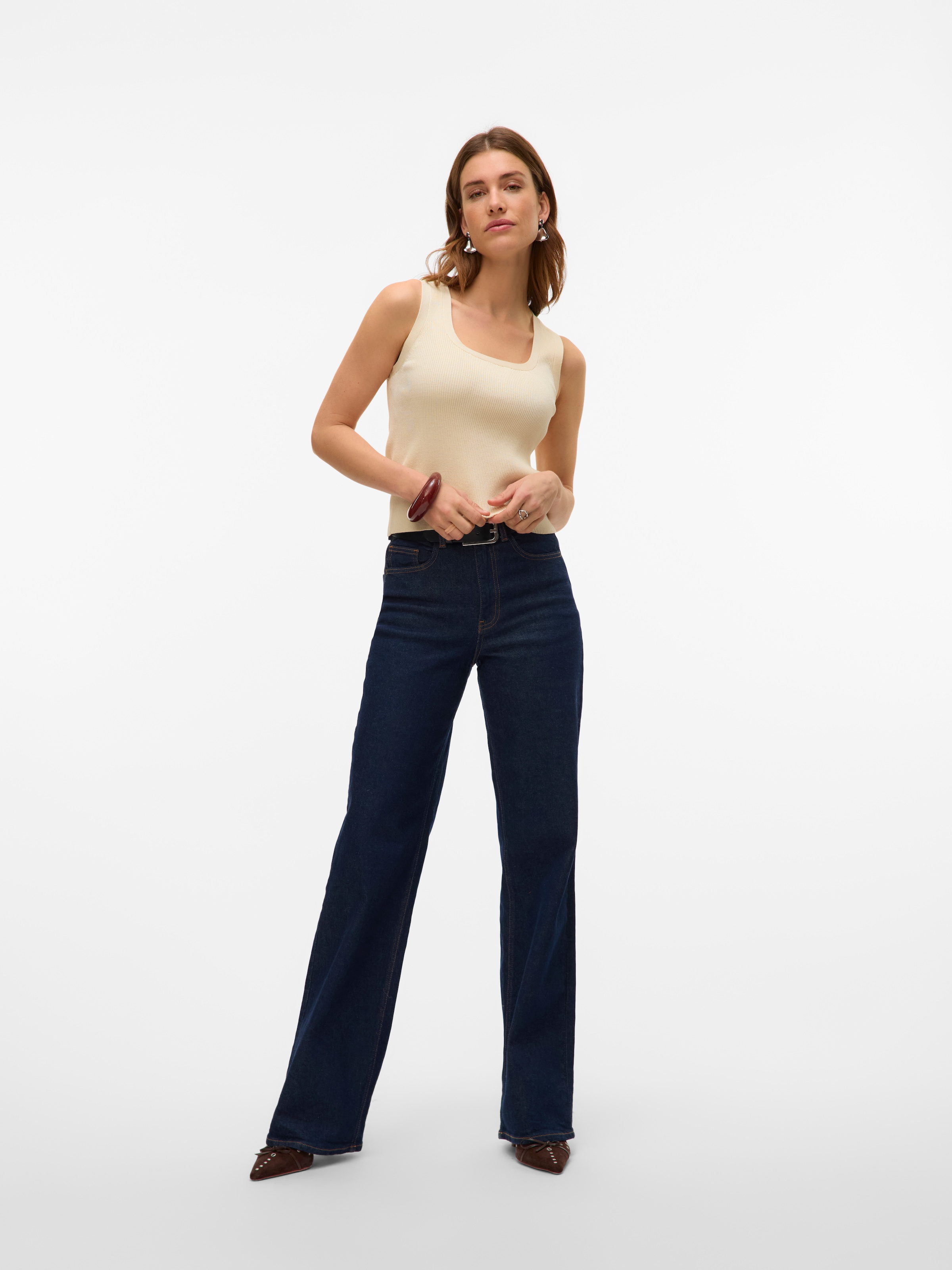 Vero Moda Stricktop »VMPOPPY SL SQUARE NECK TOP VMA NOOS«