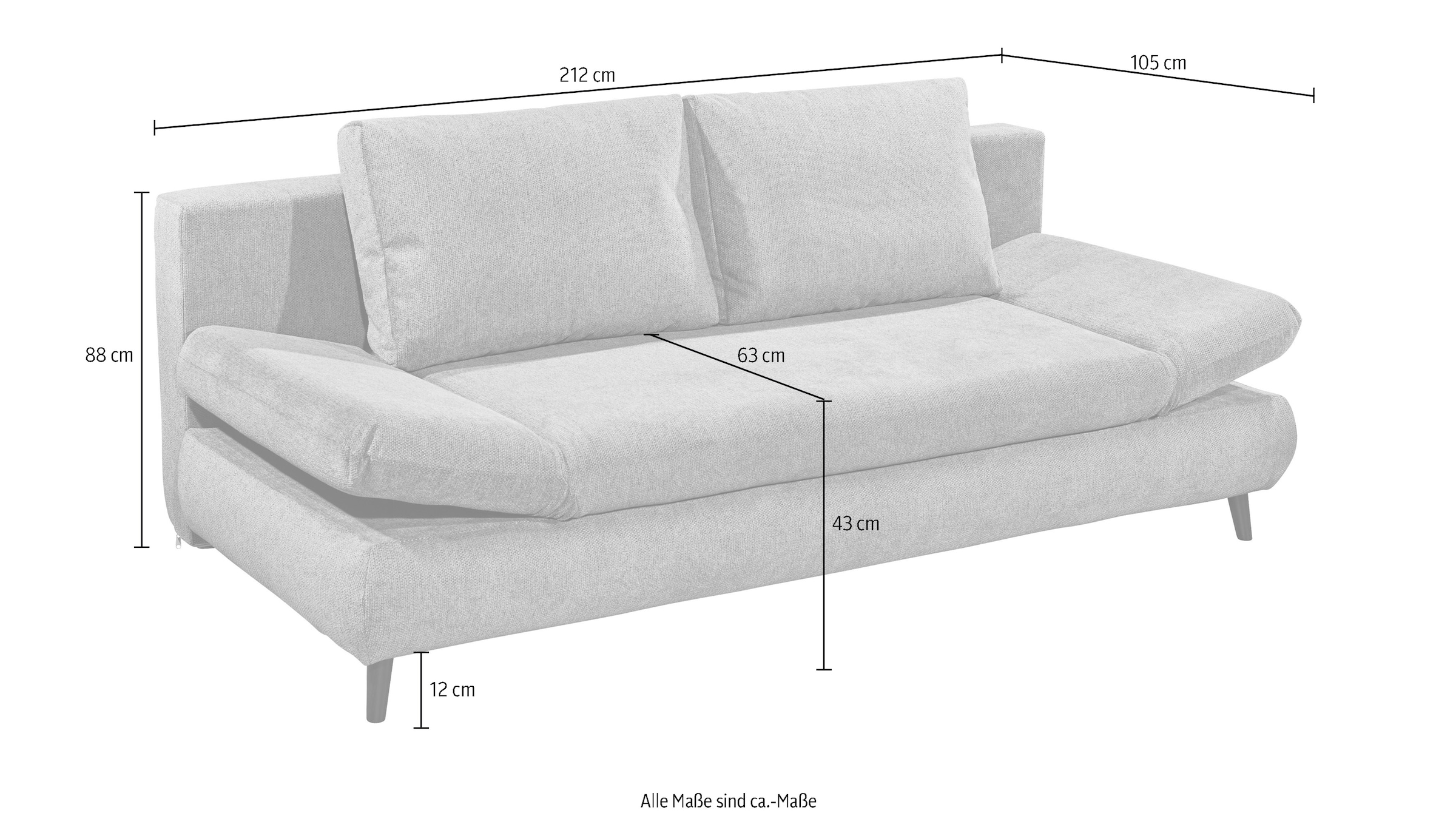 ED EXCITING DESIGN Schlafsofa »Sunny«, mit Bettkasten & Armteilverstellung