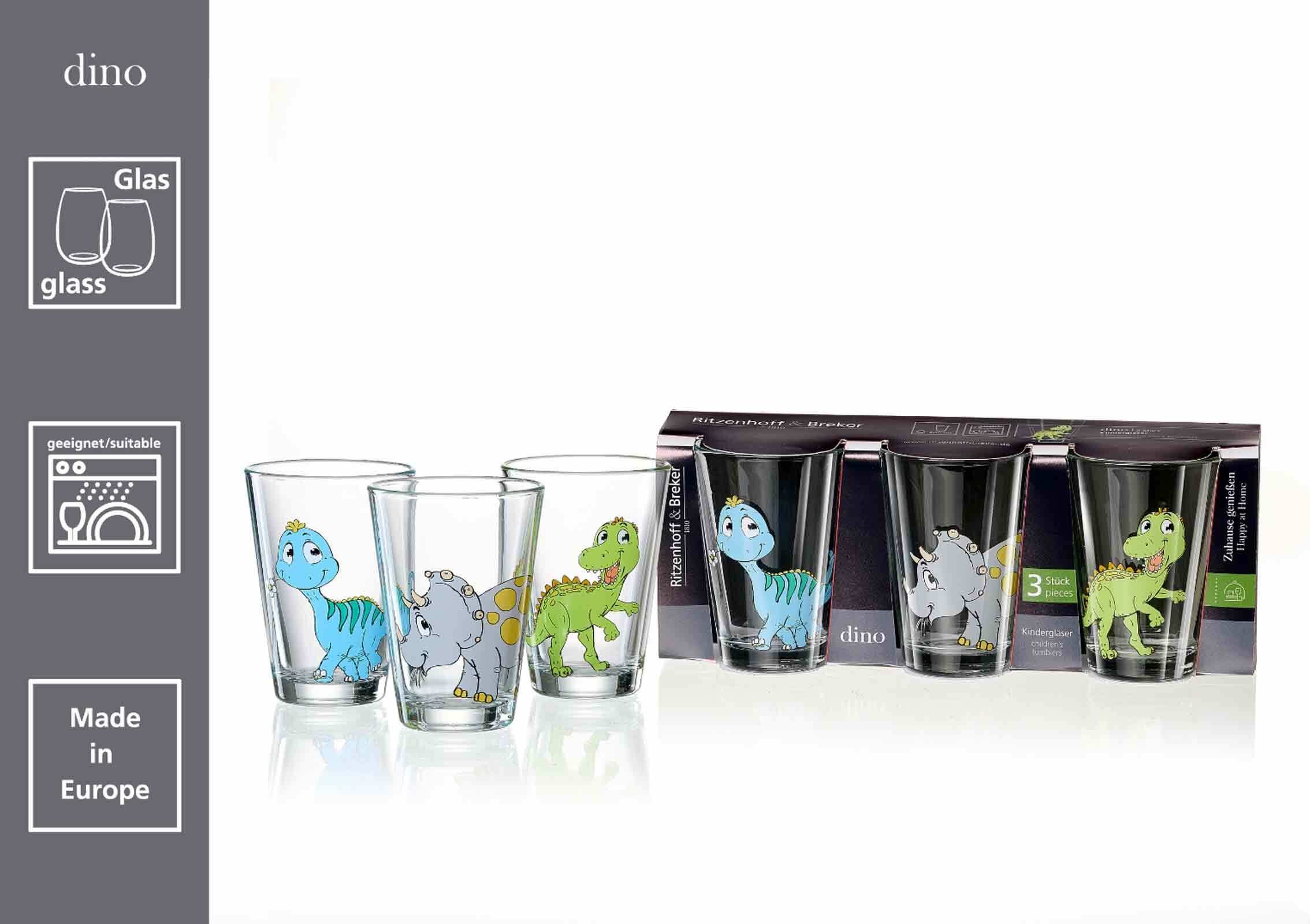 Ritzenhoff & Breker Kindergläser Dino 200 ml 6er Set