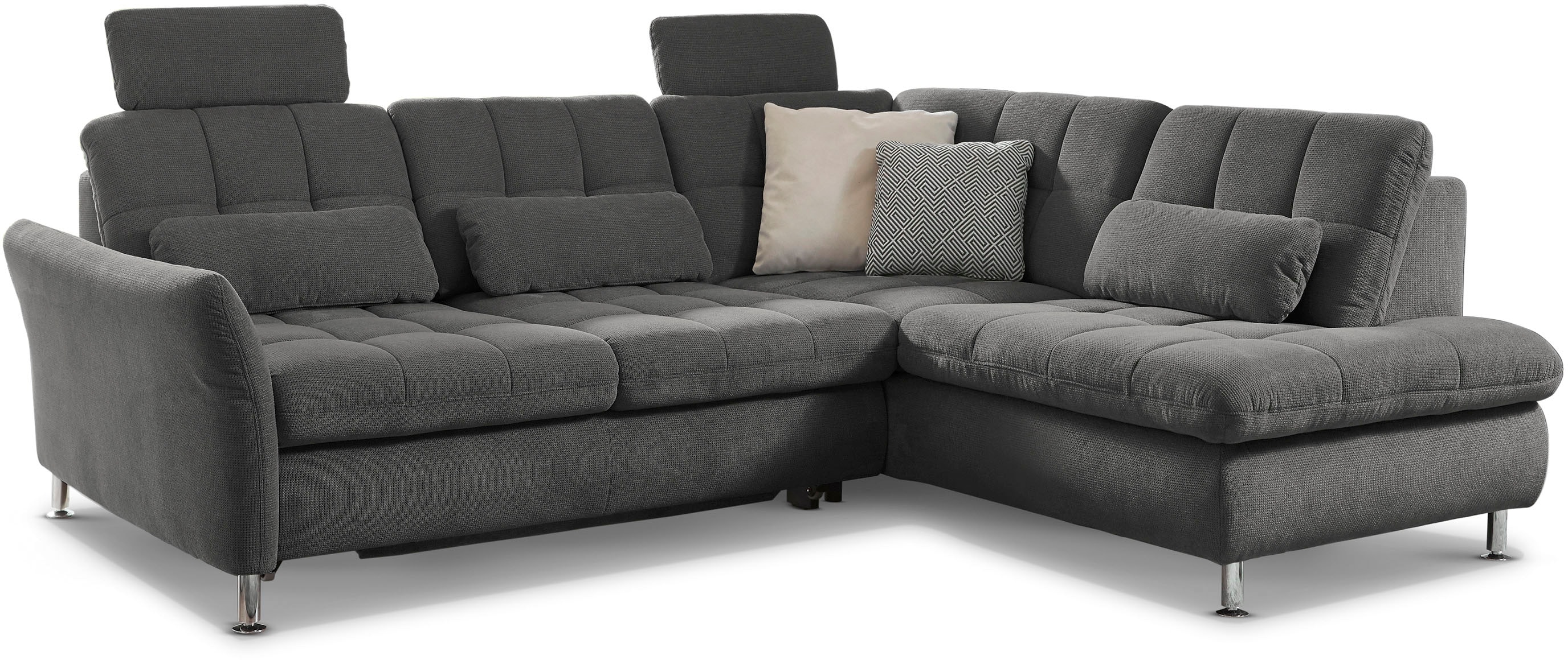 Die PlanBar Ecksofa "MP-IN20016 L-Form mit Kaltschaum-Polsterung" optional Kopfstützen & Schlaffunktion, mit Kaltschaum-Polsterung